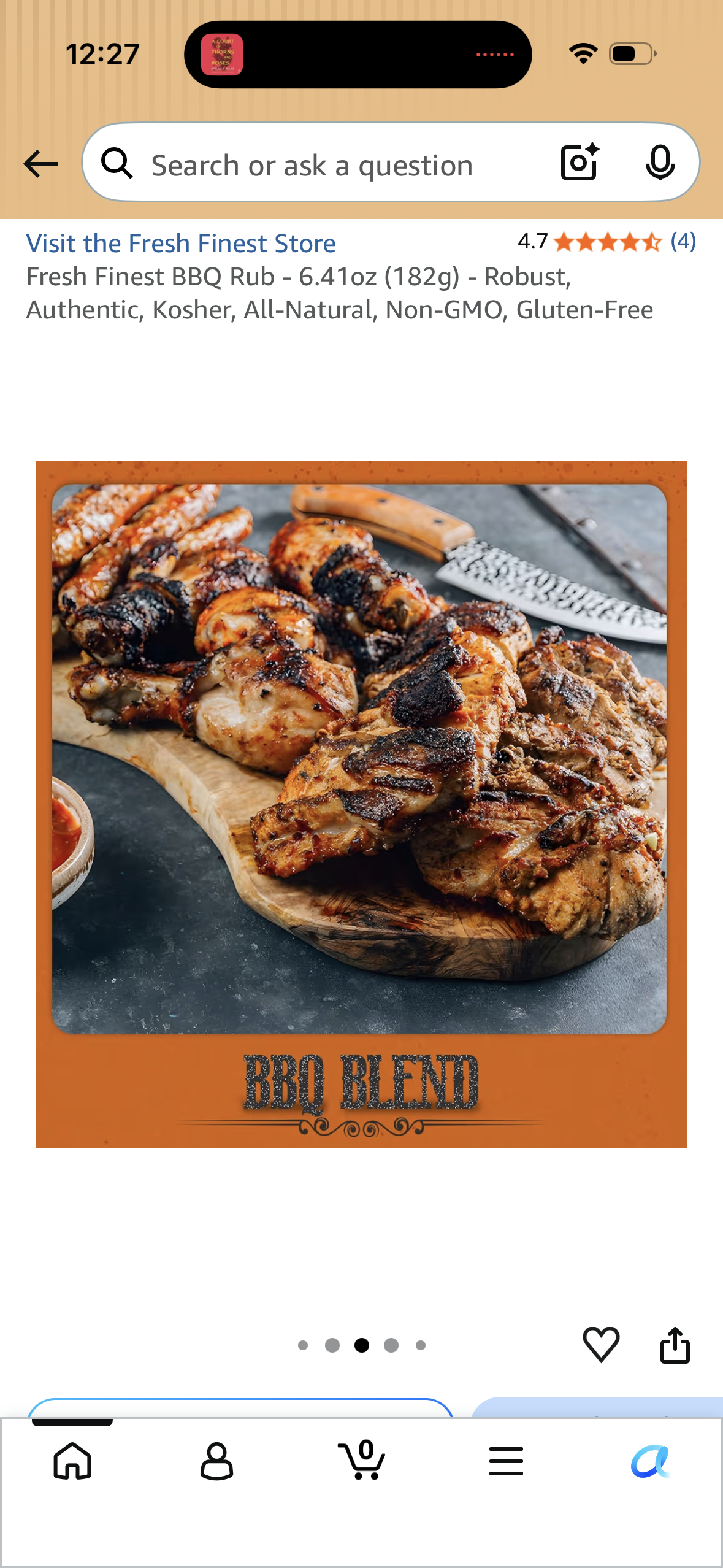 Fresh Finest BBQ Rub - 6.41oz (182g) - Robust, Authentic, Kosher, All-Natural, Non-GMO, Gluten-Free