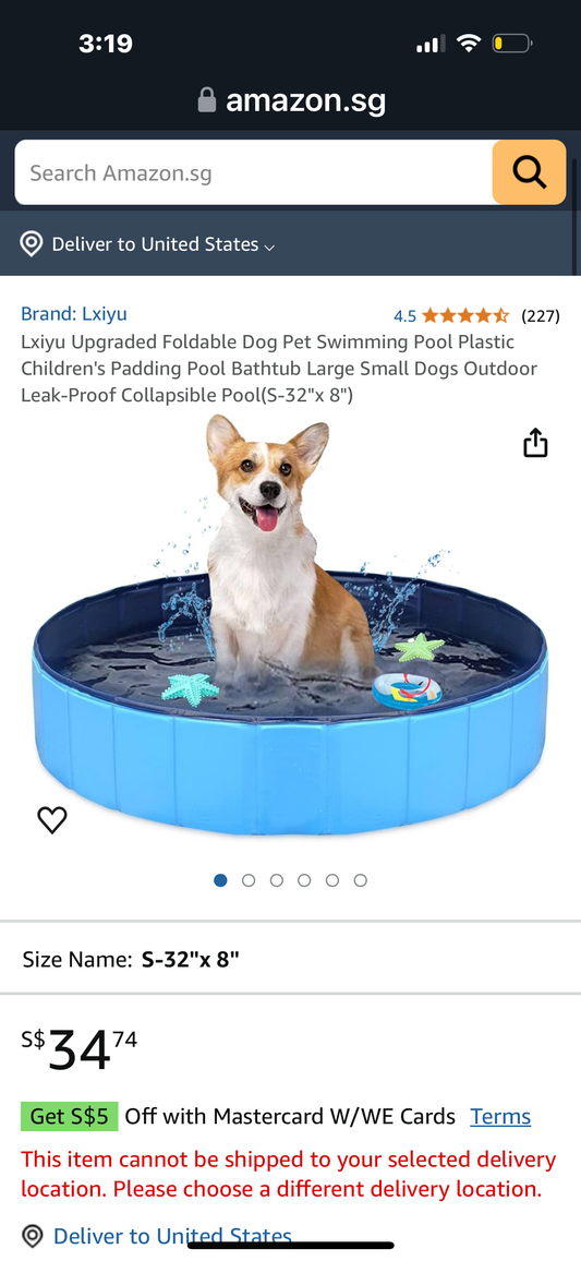 Upgraded Foldable Dog Pet Swimming Pool Plastic Children's Padding Pool Bathtub Large Small Dogs Outdoor Leak-Proof Collapsible Pool(S-32"x 8