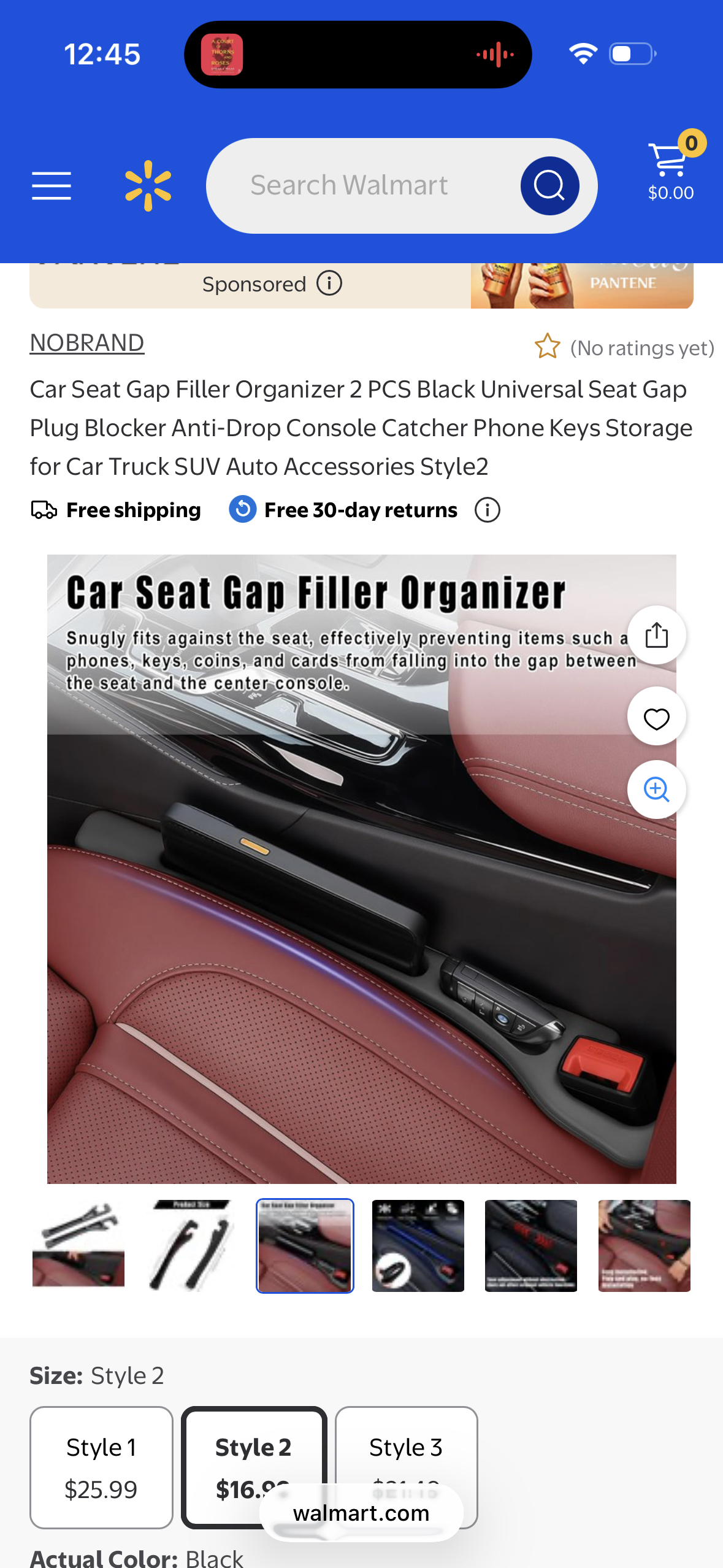 Universal Car Seat Gap Filler Plug Set with Storage Slot, Black (Black Set)