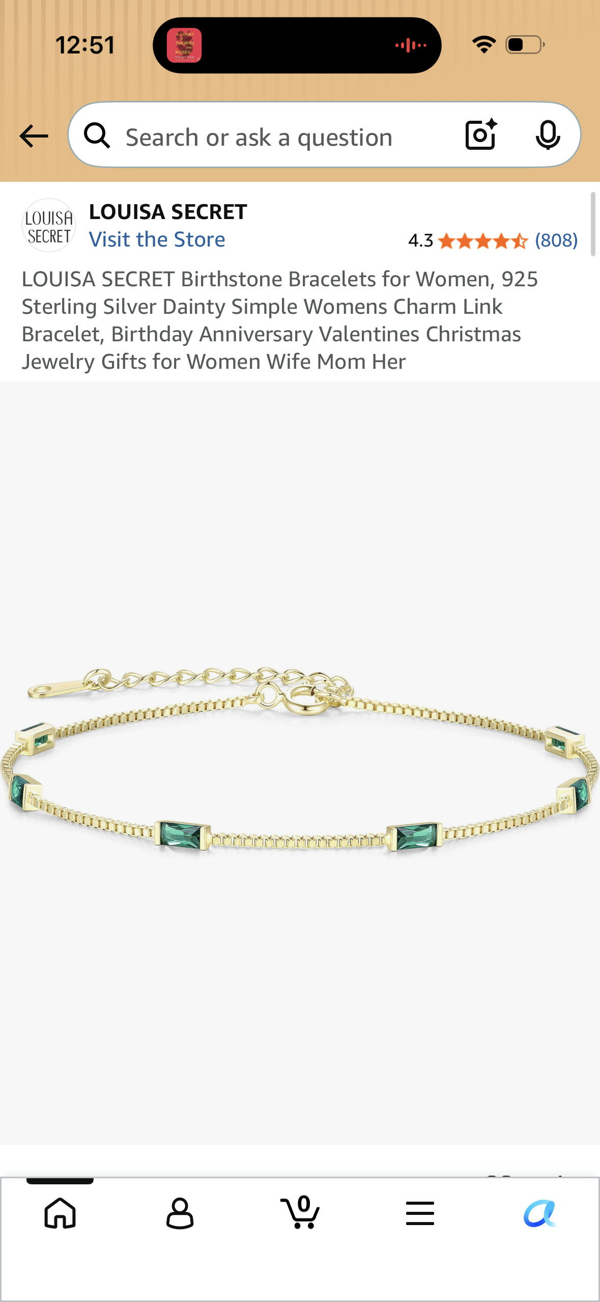 LOUISA SECRET Birthstone Bracelets for Women, 925 Sterling Silver Dainty Simple Womens Charm Link Bracelet, Birthday Anniversary Valentines Christmas Jewelry Gifts for Women Wife Mom Her (May)