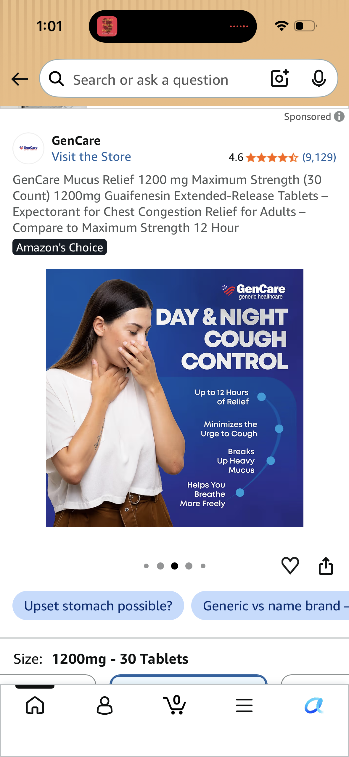 GenCare Mucus Relief 1200 mg Maximum Strength (30 Count) 1200mg Guaifenesin Extended-Release Tablets – Expectorant for Chest Congestion Relief for Adults – Compare to Maximum Strength 12 Hour
