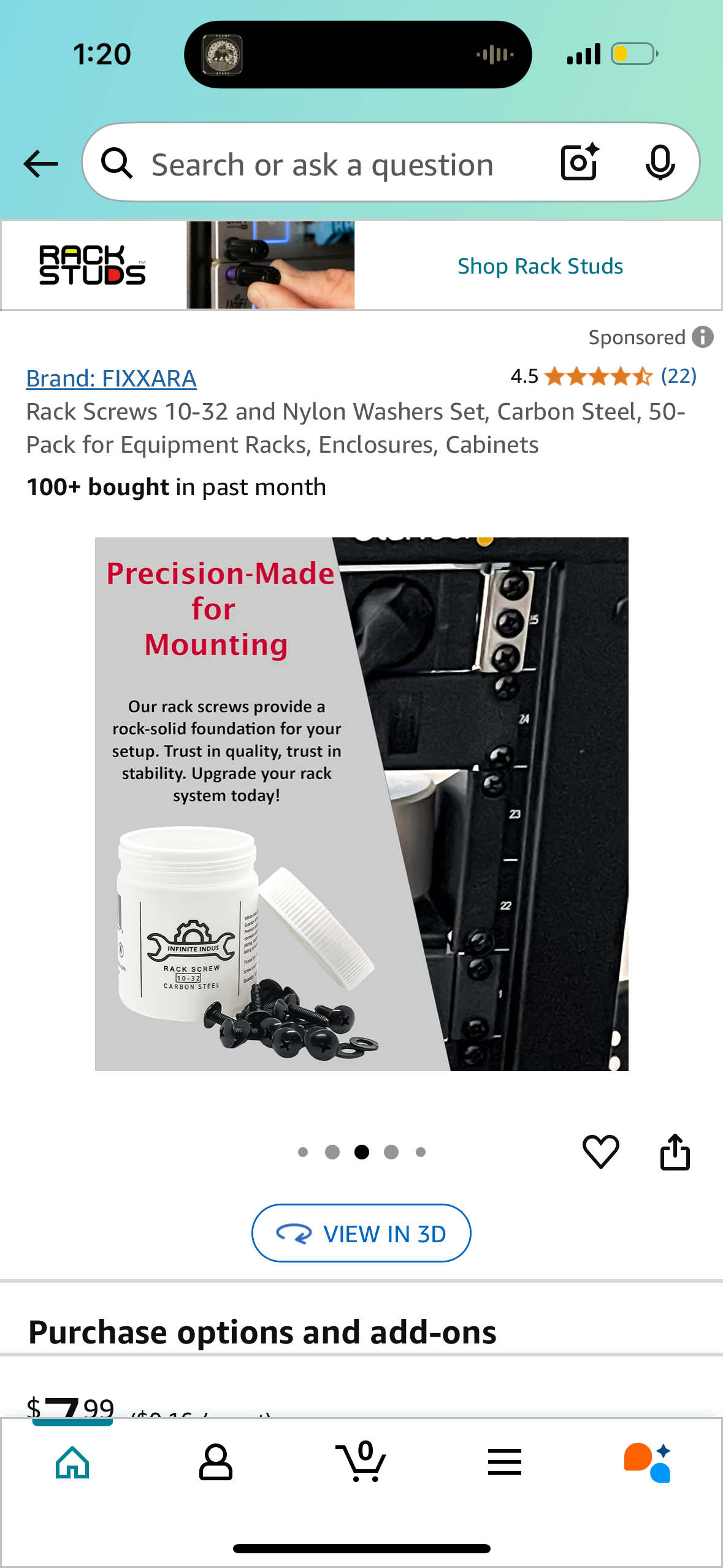 Rack Screws 10-32 and Nylon Washers Set, Carbon Steel, 50-Pack for Equipment Racks, Enclosures, Cabinets