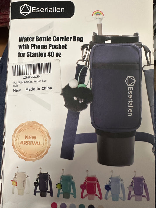 Water Bottle Holder with Strap for Hydroflask 40oz Insulated Water Bottle, Carrier Sling Bag with Phone Pocket Water Bottle Sleeve for Men Women Hiking Camping Travelling