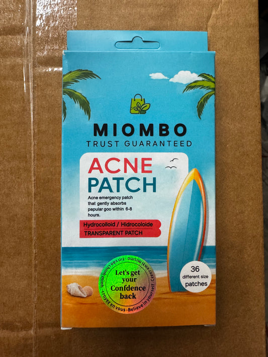 MIOMBO Hydrocolloid Acne Patches, Transparent, 36 Count, All Skin Types