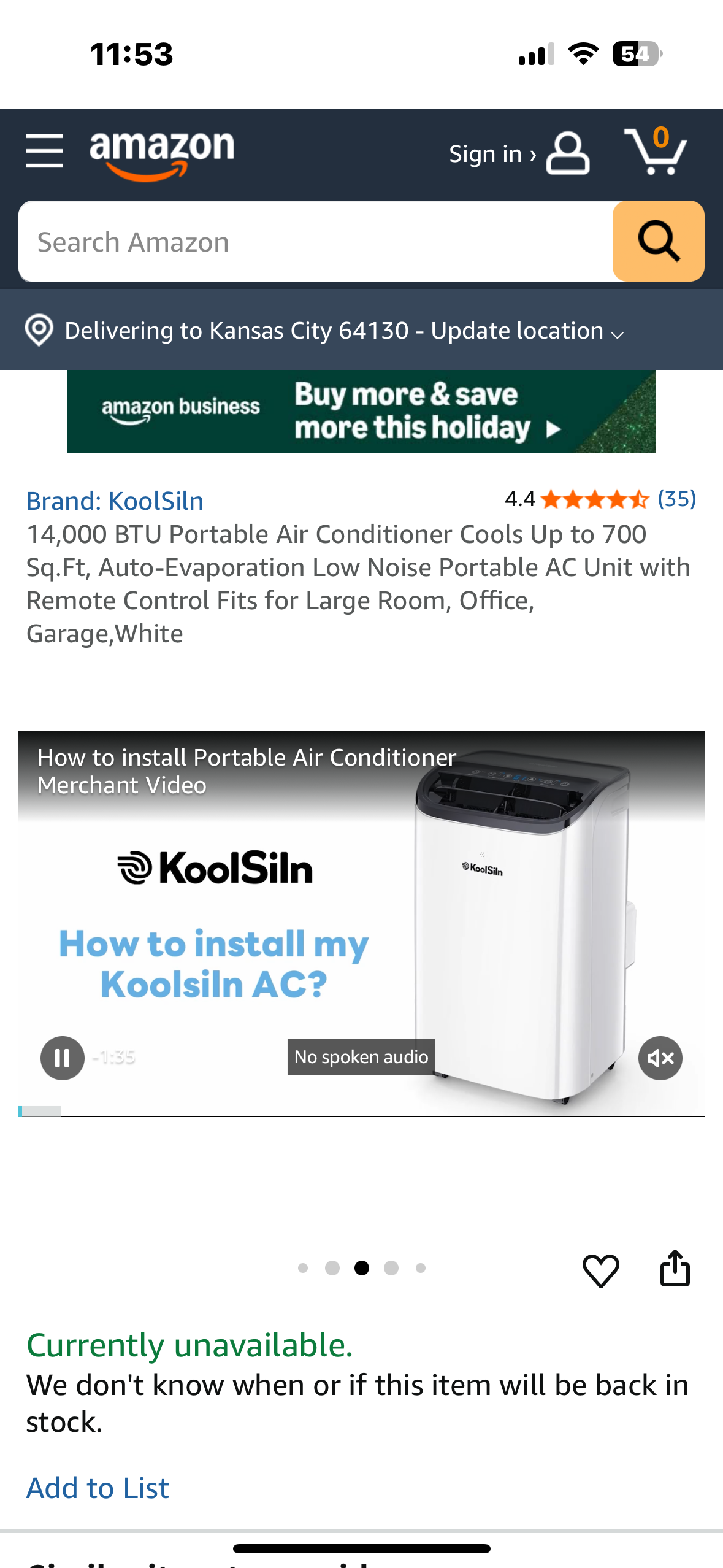 14,000 BTU Portable Air Conditioner, Cools Up to 700 Sq.Ft, Auto-Evaporation, Low Noise Portable AC Unit with Remote Control, for Home, Office, Garage, White (R705)