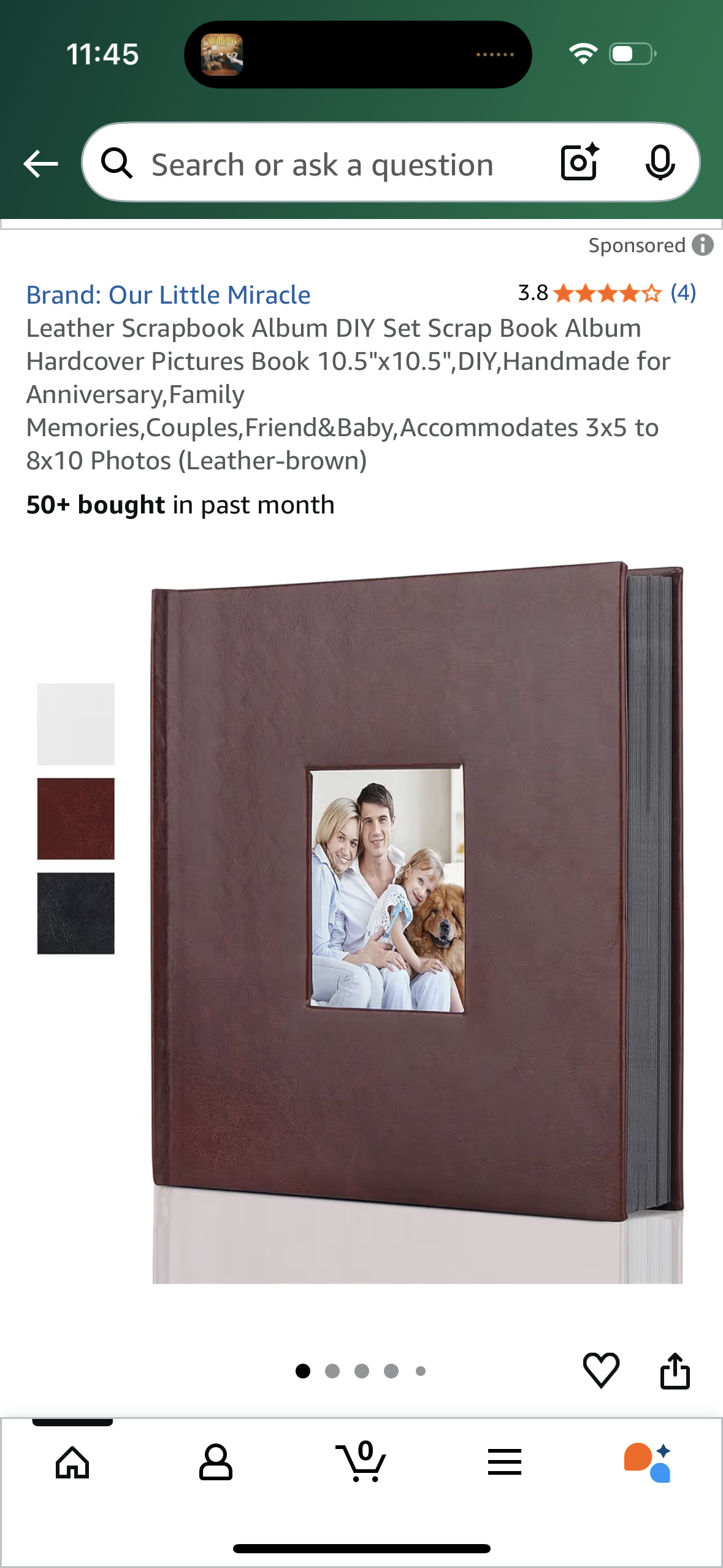 Leather Scrapbook Album DIY Set Scrap Book Album Hardcover Pictures Book 10.5"x10.5"
