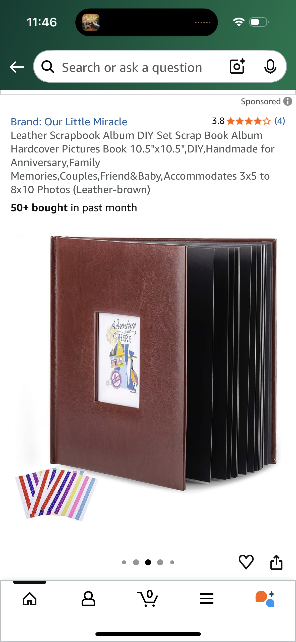 Leather Scrapbook Album DIY Set Scrap Book Album Hardcover Pictures Book 10.5"x10.5"