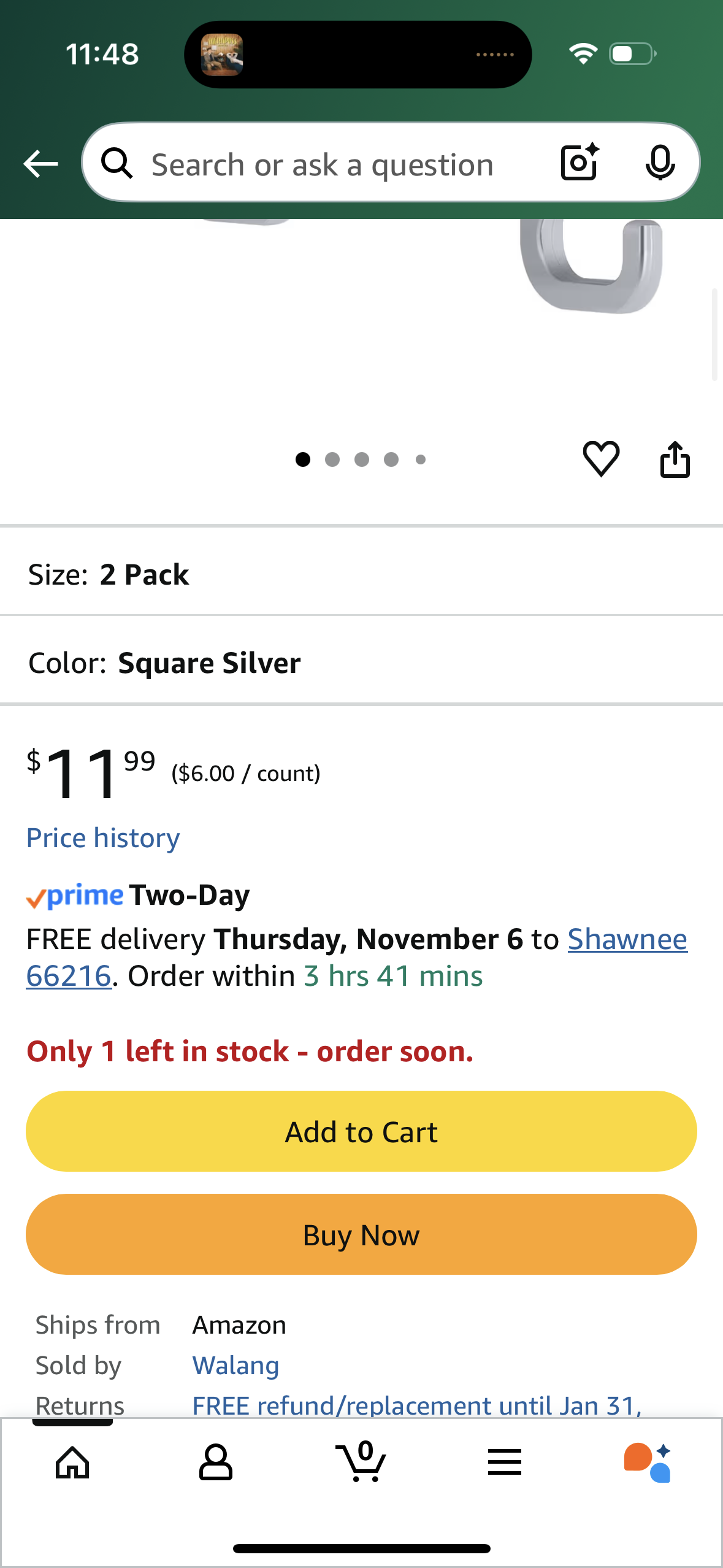 Vacuum Square Suction Cup Hooks 2 Pack Electroplated Matte Black Hooks, Waterproof and Antioxidant, Easy to Install, Reusable, Wide Range of Applications (2pack, Square Silver)