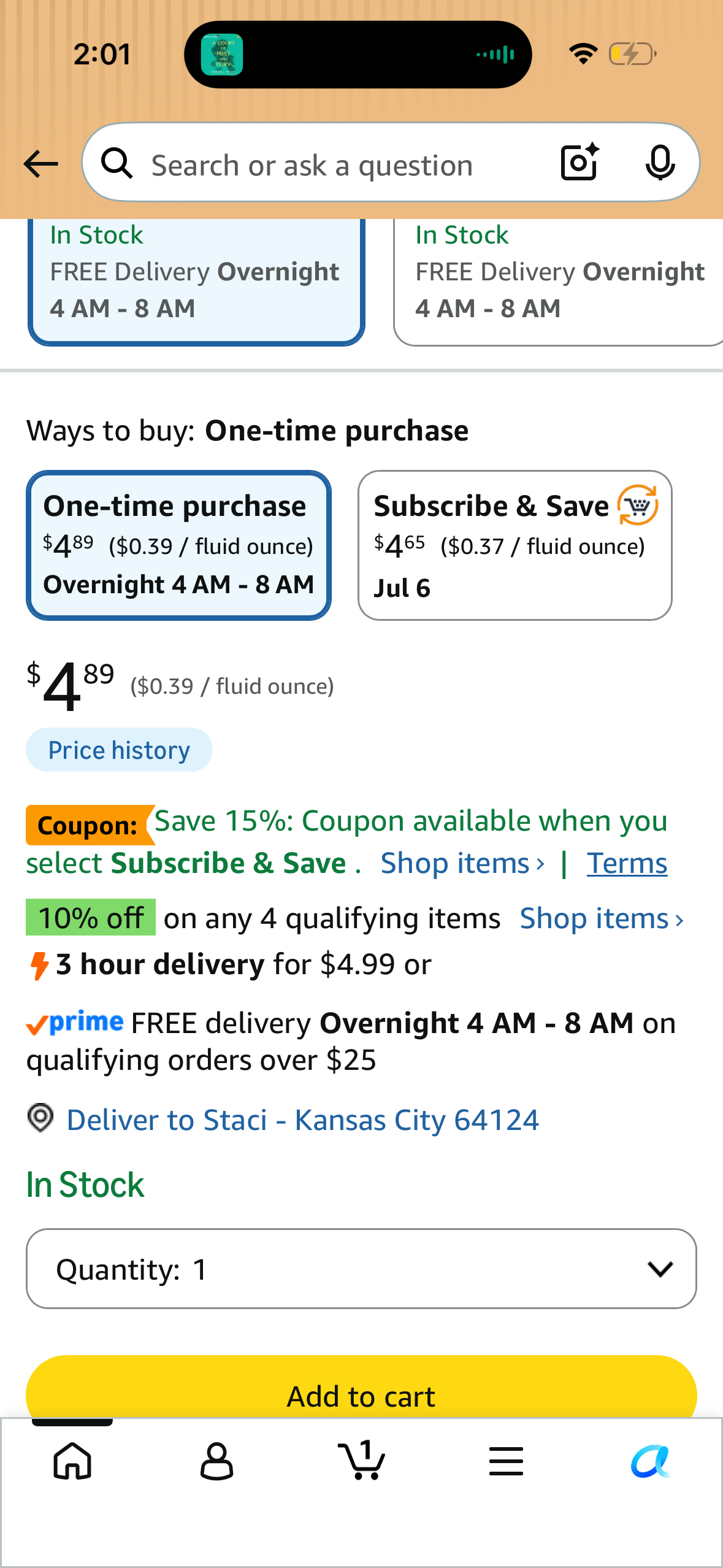 Amazon Basics 2-in-1 Anti-Dandruff Shampoo & Conditioner, Itch Relief, Safe for All Hair Types, Paraben-Free, Gentle and pH Balanced, 12.5 Fluid Ounces, 1-Pack (Previously Solimo)