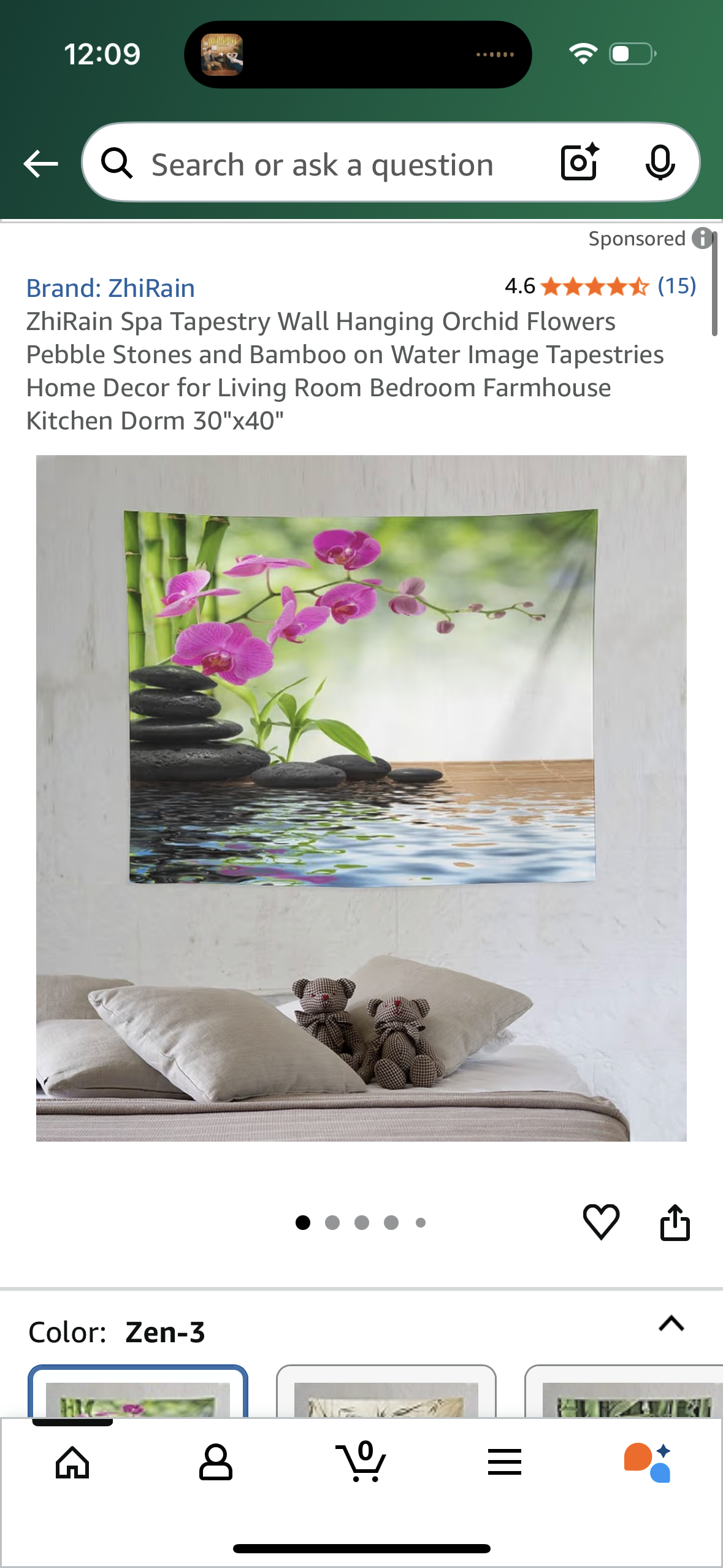 ZhiRain Spa Tapestry Wall Hanging Orchid Flowers Pebble Stones and Bamboo on Water Image Tapestries Home Decor for Living Room Bedroom Farmhouse Kitchen Dorm 30"x40"