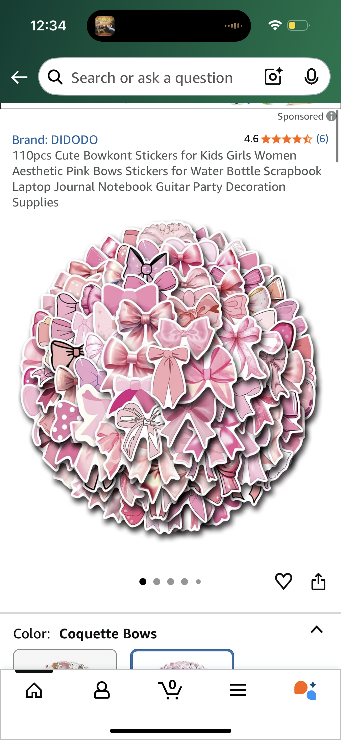 ‼️2 for $3‼️ 110pcs Cute Bowkont Stickers for Kids Girls Women Aesthetic Pink Bows Stickers for Water Bottle Scrapbook Laptop Journal Notebook Guitar Party Decoration Supplies