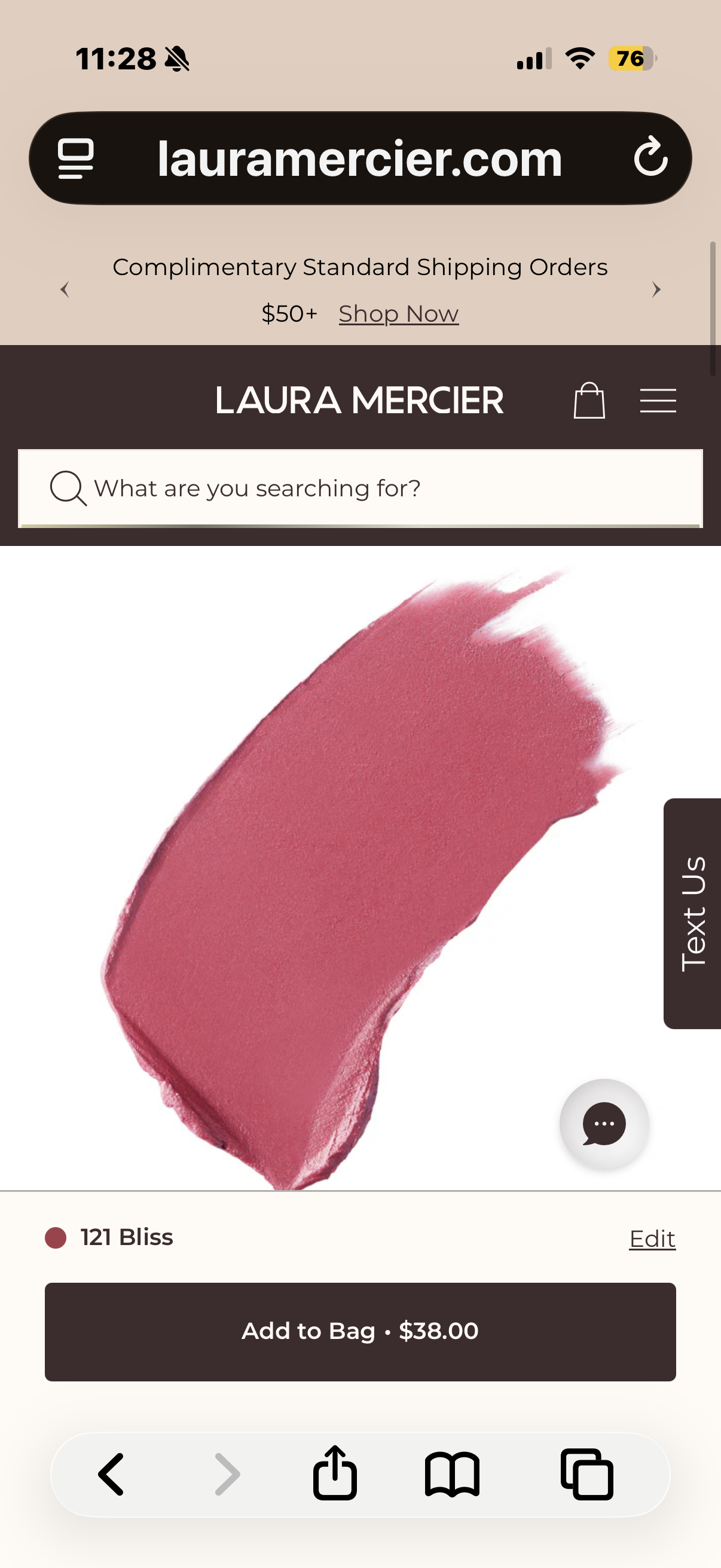 Laura Mercier High Vibe Lip Color, 6HR Long Lasting Lipstick, Lightweight and Comfortable Smooth Wear, Non-Drying, Hydrating, Luminous Shine BLISS