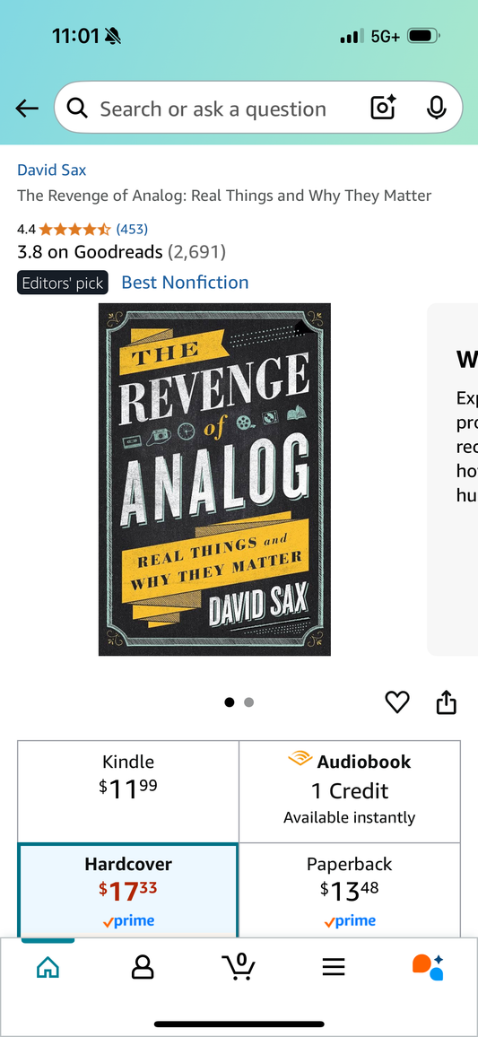 Editors Choice - The Revenge of Analog: Real Things and Why They Matter