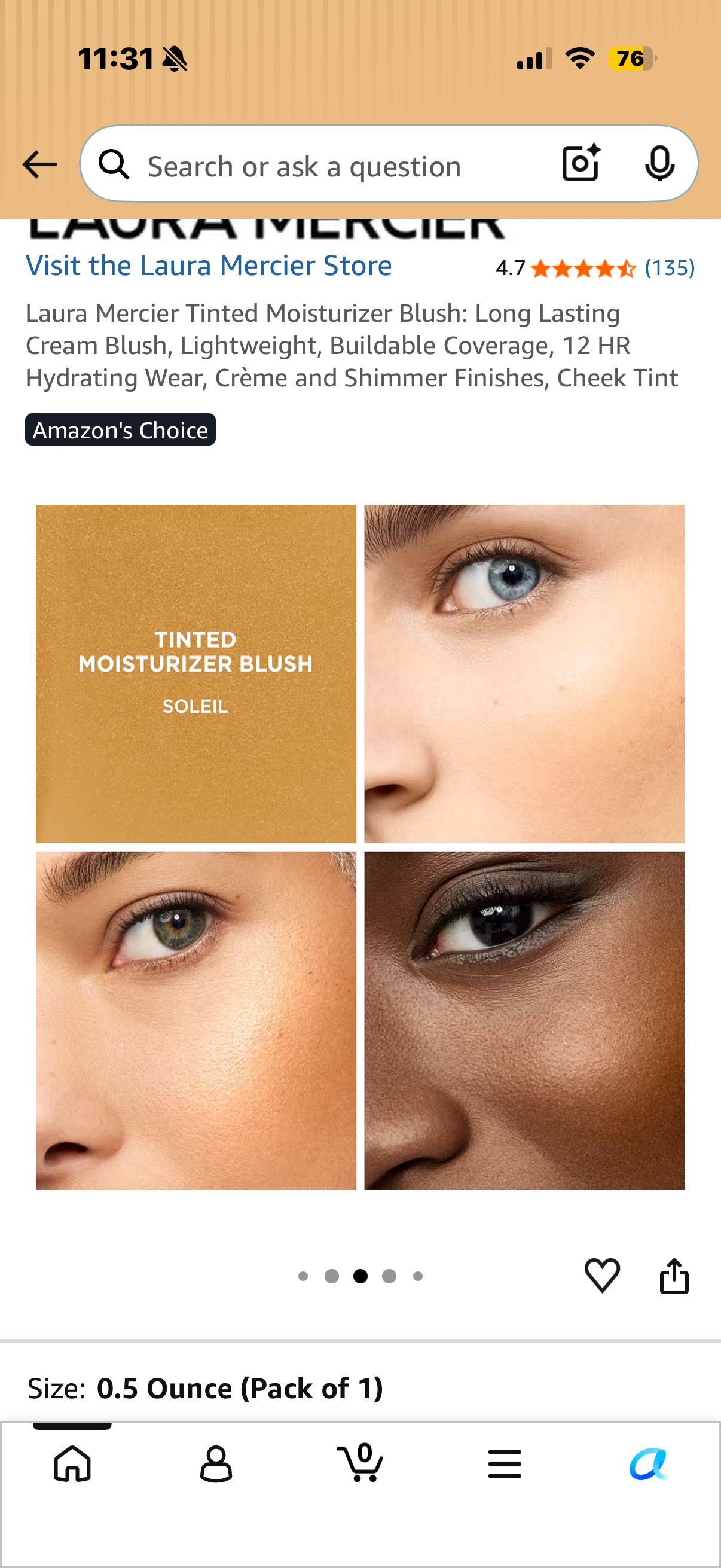 Laura Mercier High Vibe Lip Color, 6HR Long Lasting Lipstick, Lightweight and Comfortable Smooth Wear, Non-Drying, Hydrating, Luminous Shine SOLEIL