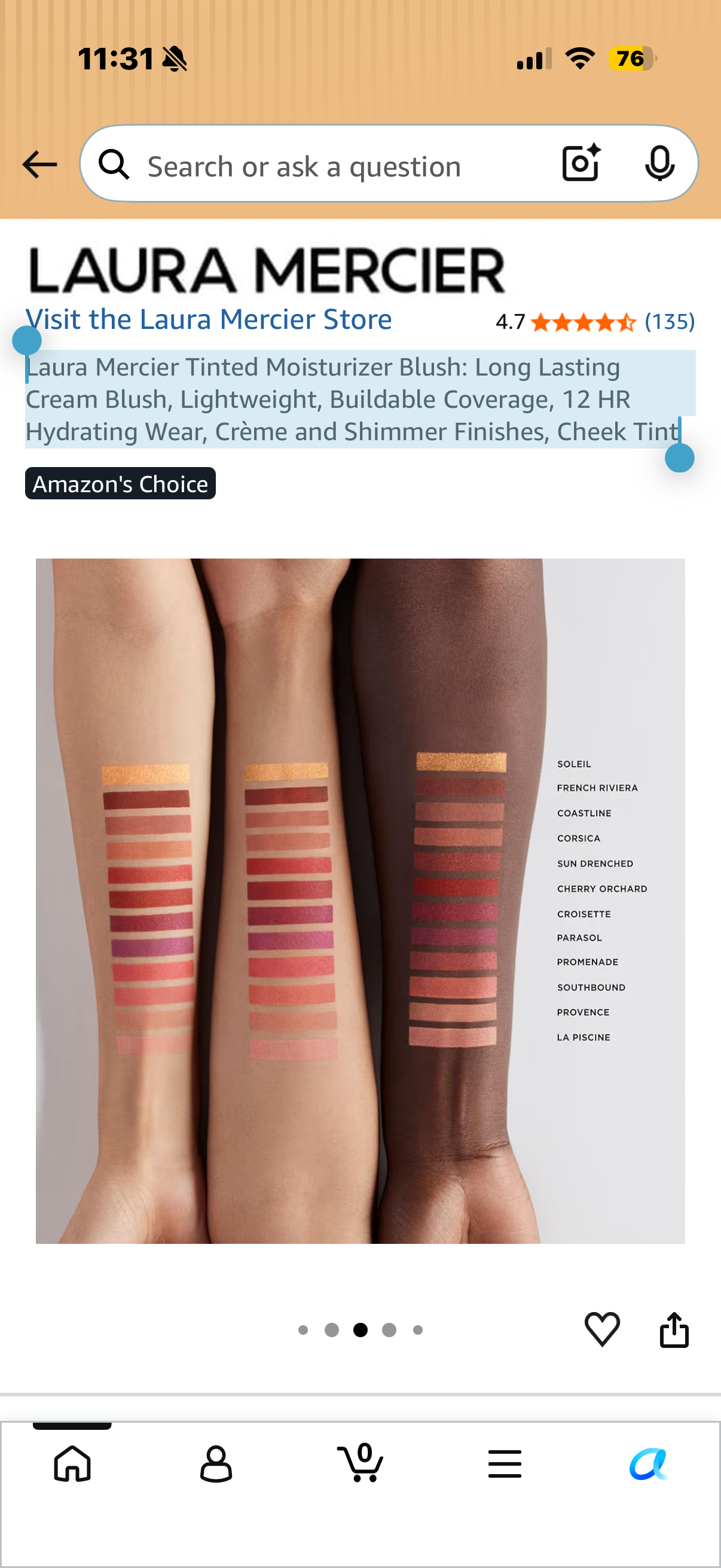 Laura Mercier High Vibe Lip Color, 6HR Long Lasting Lipstick, Lightweight and Comfortable Smooth Wear, Non-Drying, Hydrating, Luminous Shine SOLEIL