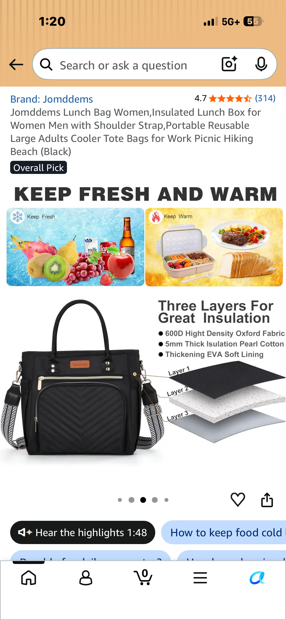 Jomddems Lunch Bag Women,Insulated Lunch Box for Women Men with Shoulder Strap,Portable Reusable Large Adults Cooler Tote Bags for Work Picnic Hiking Beach (Teal)