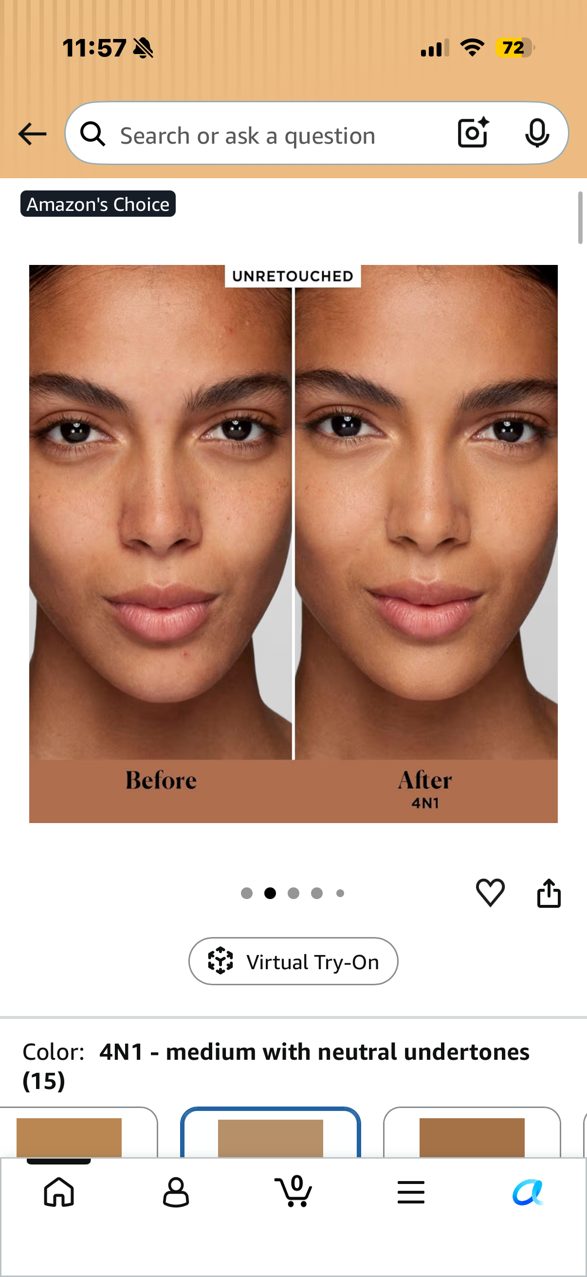 Laura Mercier Real Flawless Weightless Perfecting Serum Concealer, Long-Lasting, Waterproof, & Crease-Proof Wear, Buildable Coverage, Oil-Free 4N1