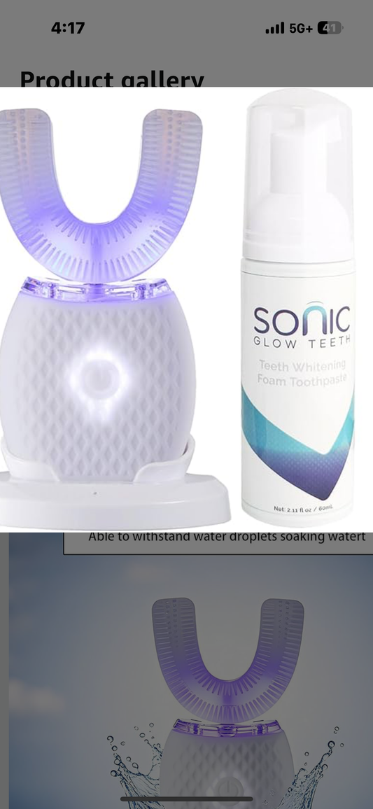 Automatic Toothbrush for Adults - Ultrasonic Electric Toothbrush 30s Timer, Soft Bristles, Wireless Charging Washable Portable for Travel & Home Use Dual-use(White, M