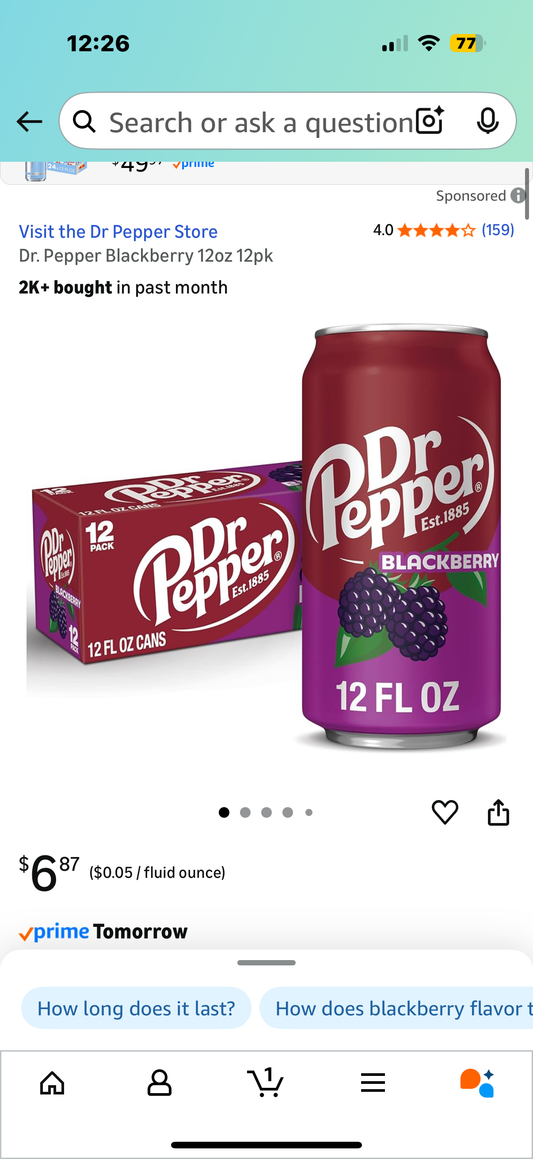 Dr. Pepper Blackberry 12oz 12pk