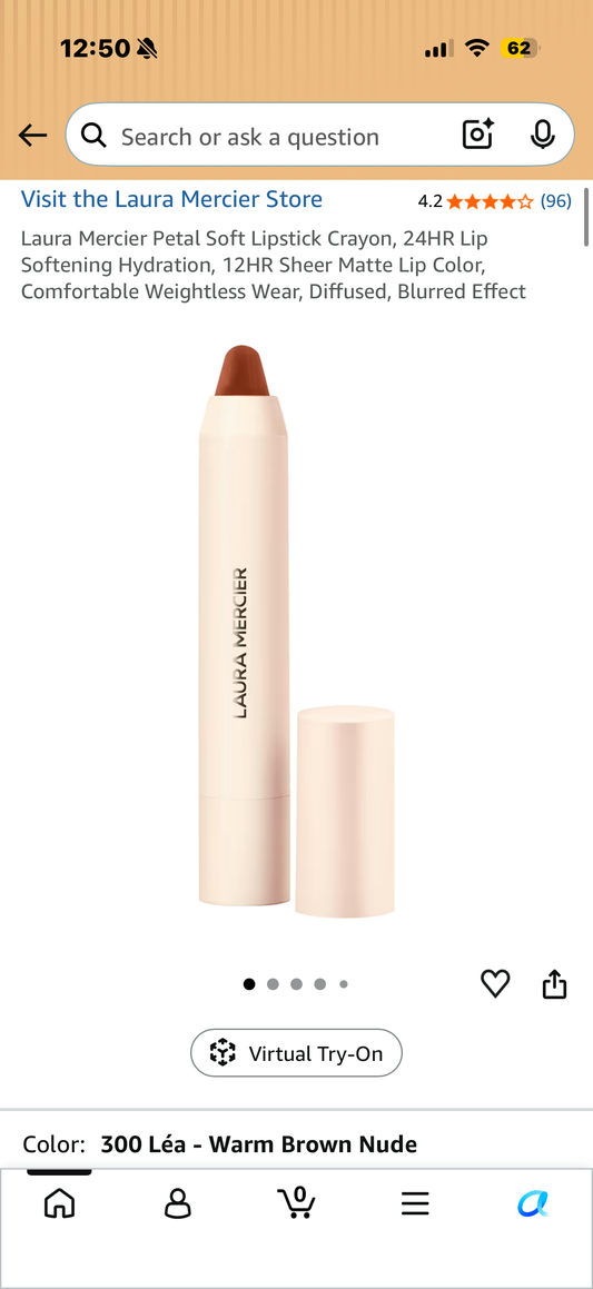 Laura Mercier Petal Soft Lipstick Crayon, 24HR Lip Softening Hydration, 12HR Sheer Matte Lip Color, Comfortable Weightless Wear, Diffused, Blurred Effect LEA