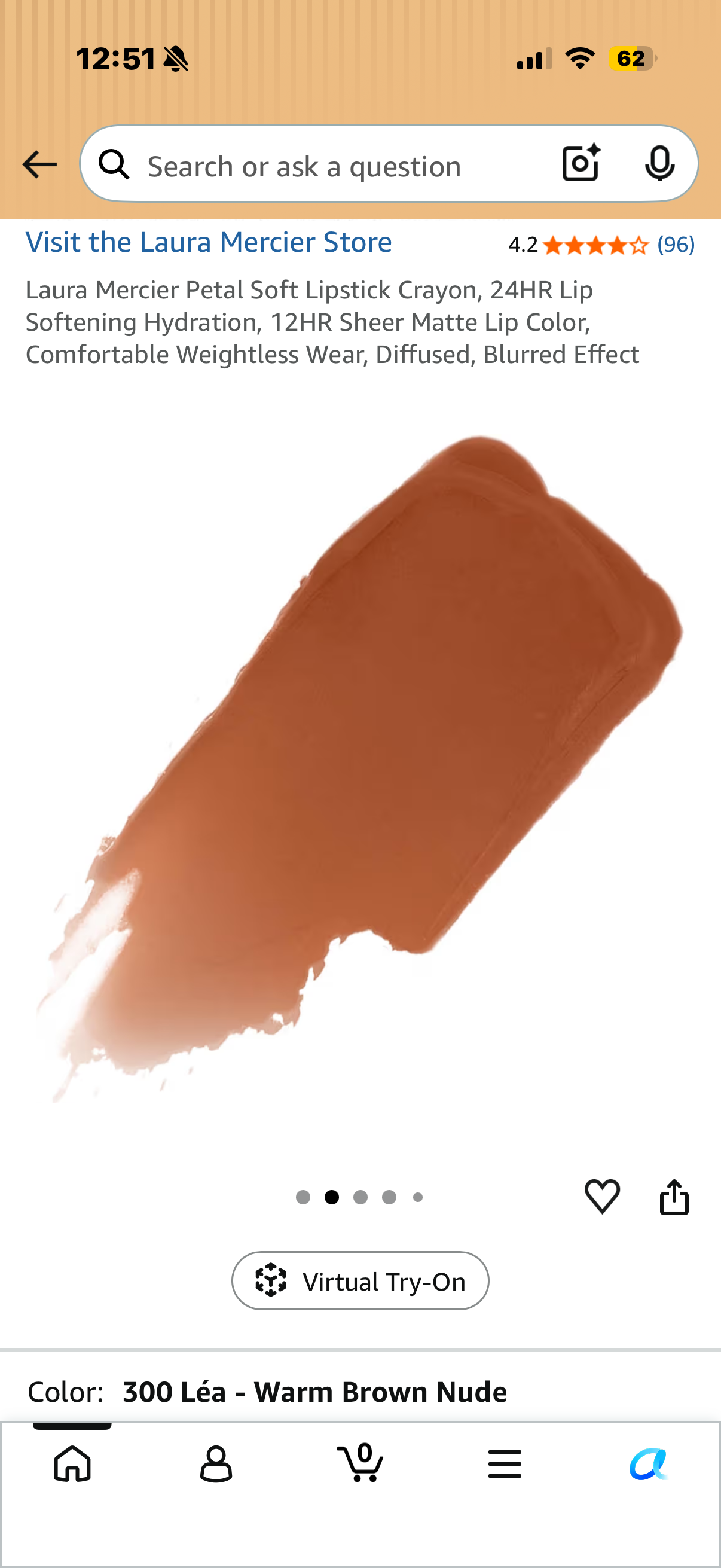 Laura Mercier Petal Soft Lipstick Crayon, 24HR Lip Softening Hydration, 12HR Sheer Matte Lip Color, Comfortable Weightless Wear, Diffused, Blurred Effect LEA