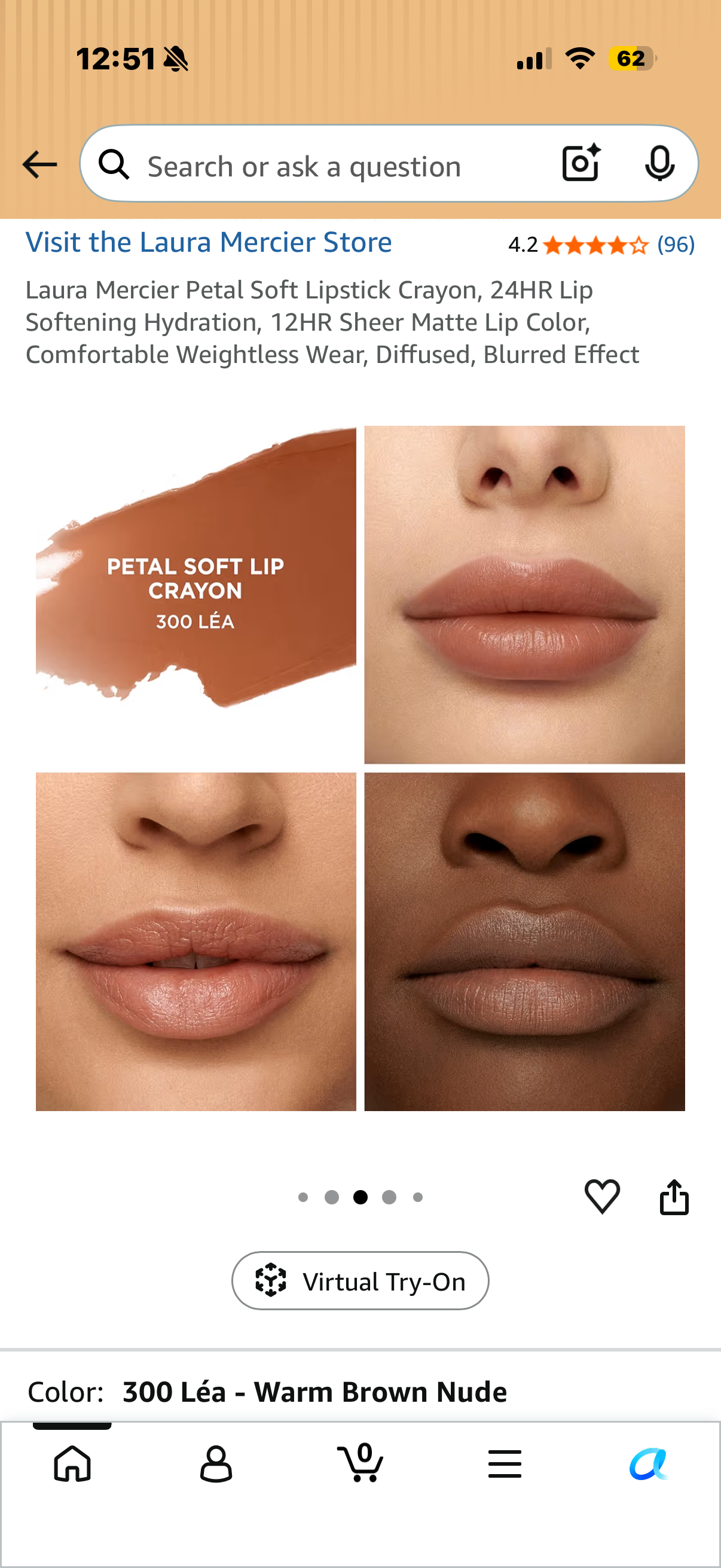 Laura Mercier Petal Soft Lipstick Crayon, 24HR Lip Softening Hydration, 12HR Sheer Matte Lip Color, Comfortable Weightless Wear, Diffused, Blurred Effect LEA