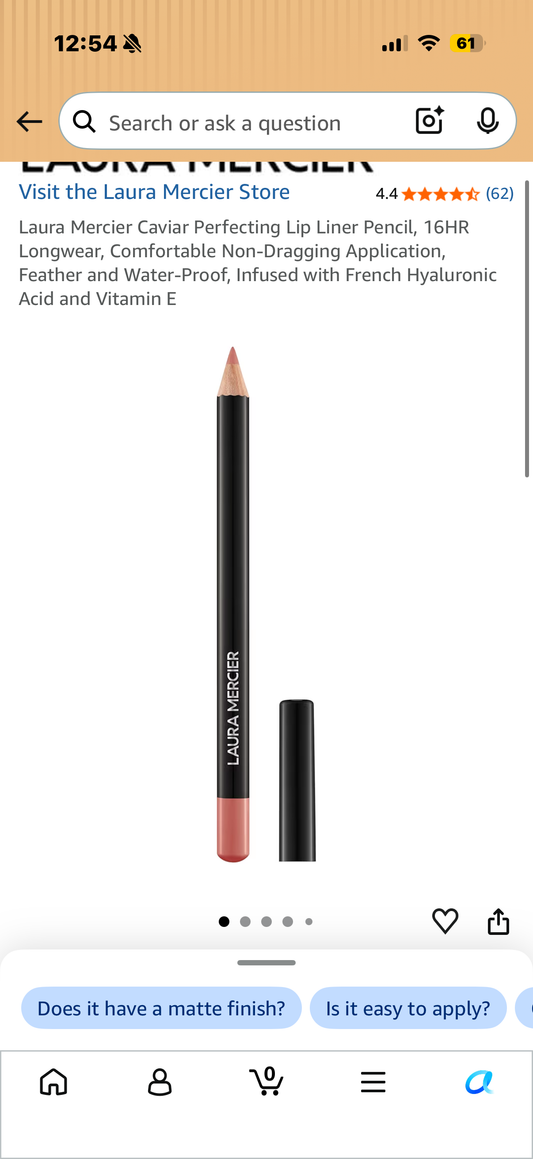 Laura Mercier Caviar Perfecting Lip Liner Pencil, 16HR Longwear, Comfortable Non-Dragging Application, Feather and Water-Proof, Infused with French Hyaluronic Acid and Vitamin E OPULENT PEACH