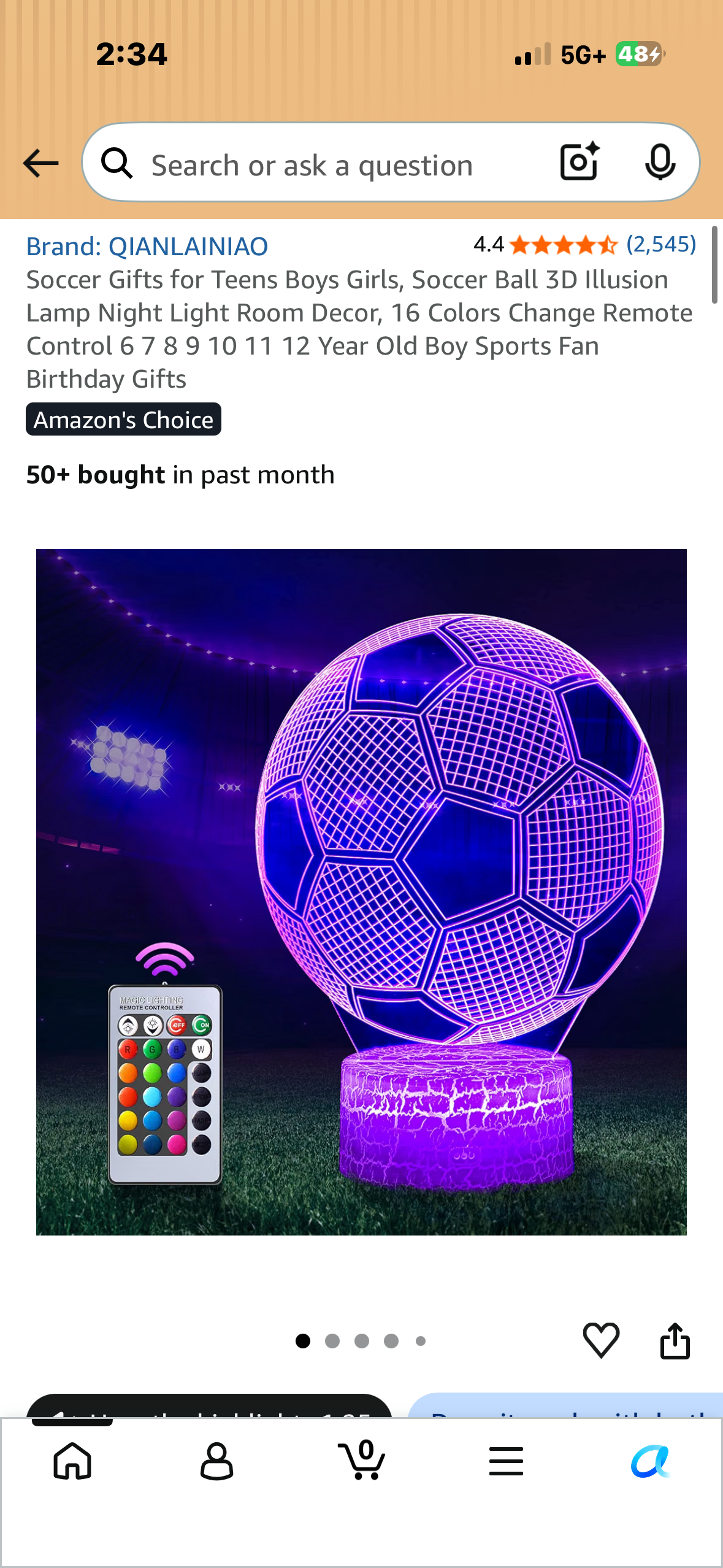 Night Light Soccer 3D Optical Illusion Lamp with Remote Control 16 Colors Changing Football Birthday Xmas Valentine's Day Gift Idea for Sport Fan Boys Girls