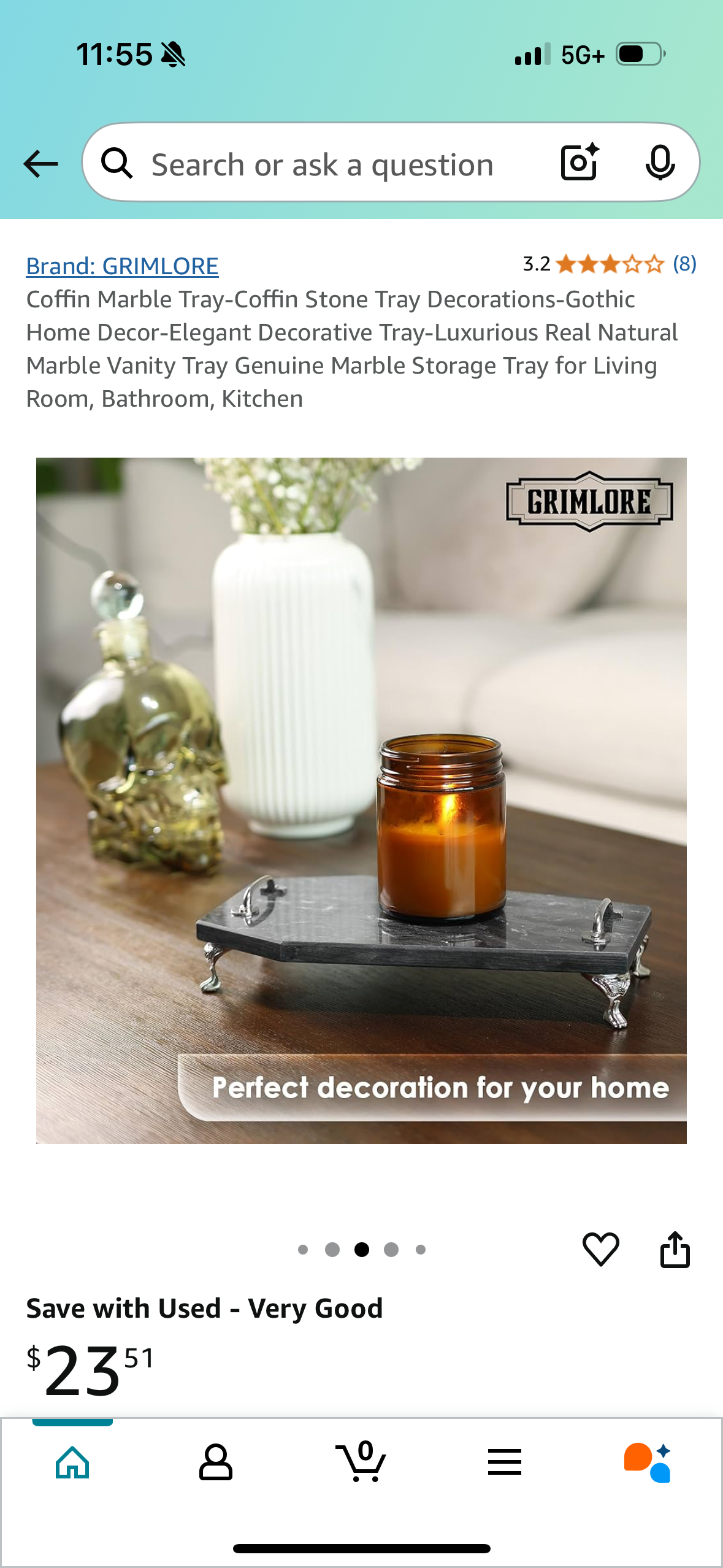 Coffin Marble Tray-Coffin Stone Tray Decorations-Gothic Home Decor-Elegant Decorative Tray-Luxurious Real Natural Marble Vanity Tray Genuine Marble Storage Tray for Living Room, Bathroom, Kitchen