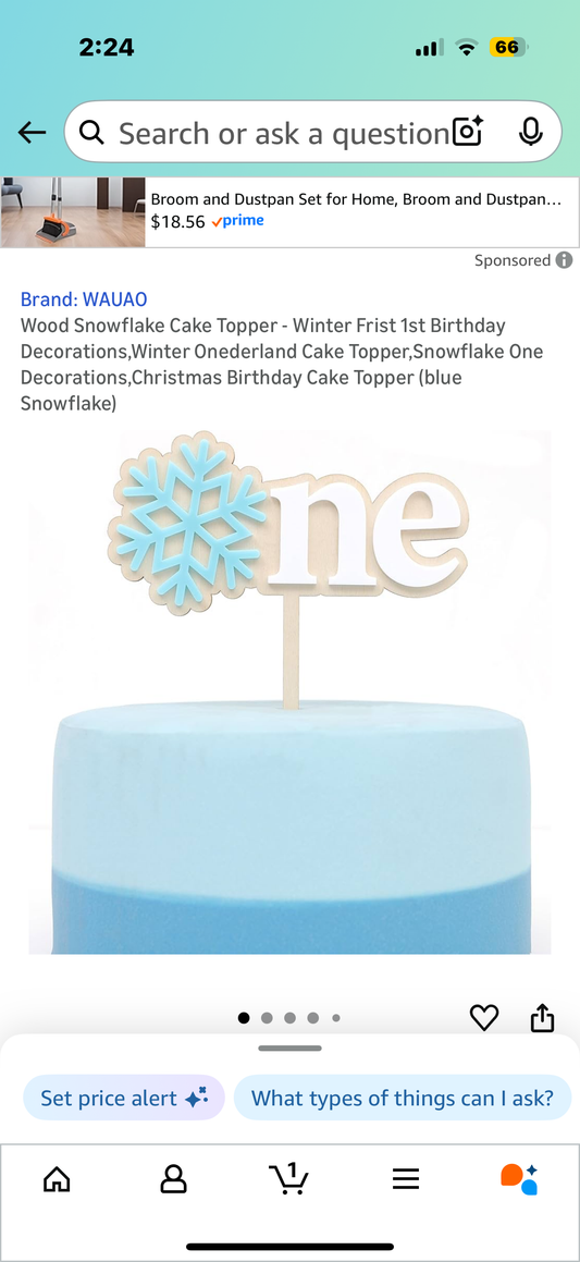 Wood Snowflake Cake Topper