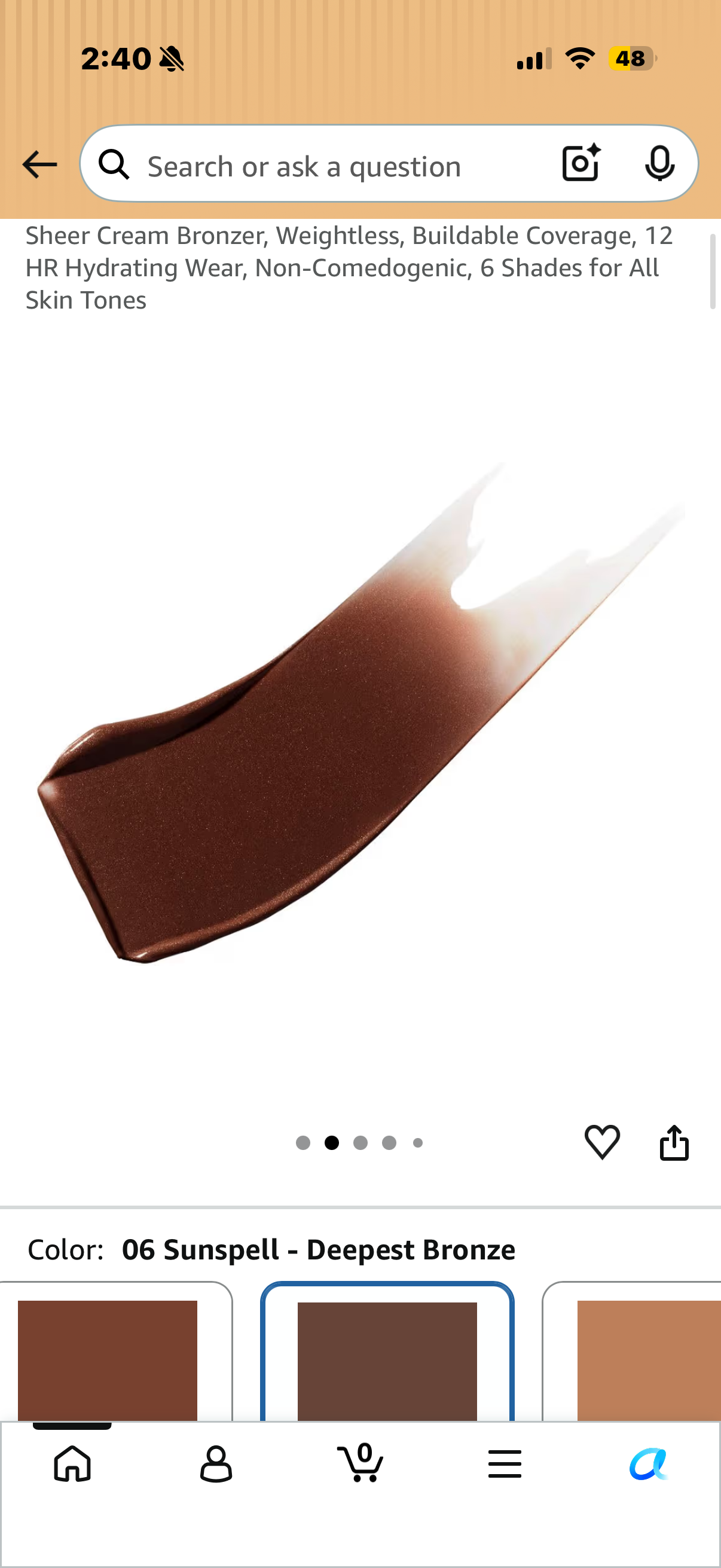 Laura Mercier Tinted Moisturizer Bronzer: Long Lasting Sheer Cream Bronzer, Weightless, Buildable Coverage, 12 HR Hydrating Wear, Non-Comedogenic, 6 Shades for All Skin Tones. SUNSPELL