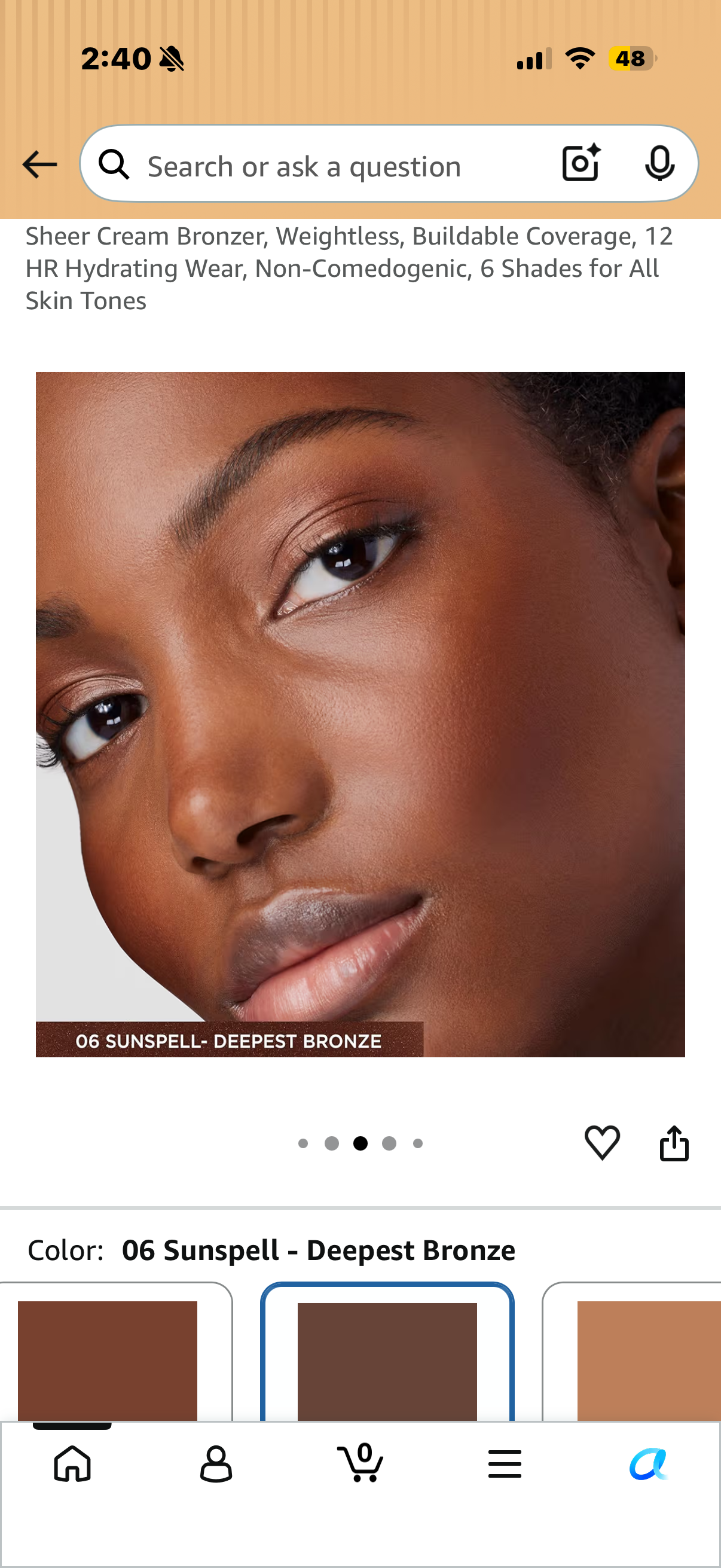 Laura Mercier Tinted Moisturizer Bronzer: Long Lasting Sheer Cream Bronzer, Weightless, Buildable Coverage, 12 HR Hydrating Wear, Non-Comedogenic, 6 Shades for All Skin Tones. SUNSPELL