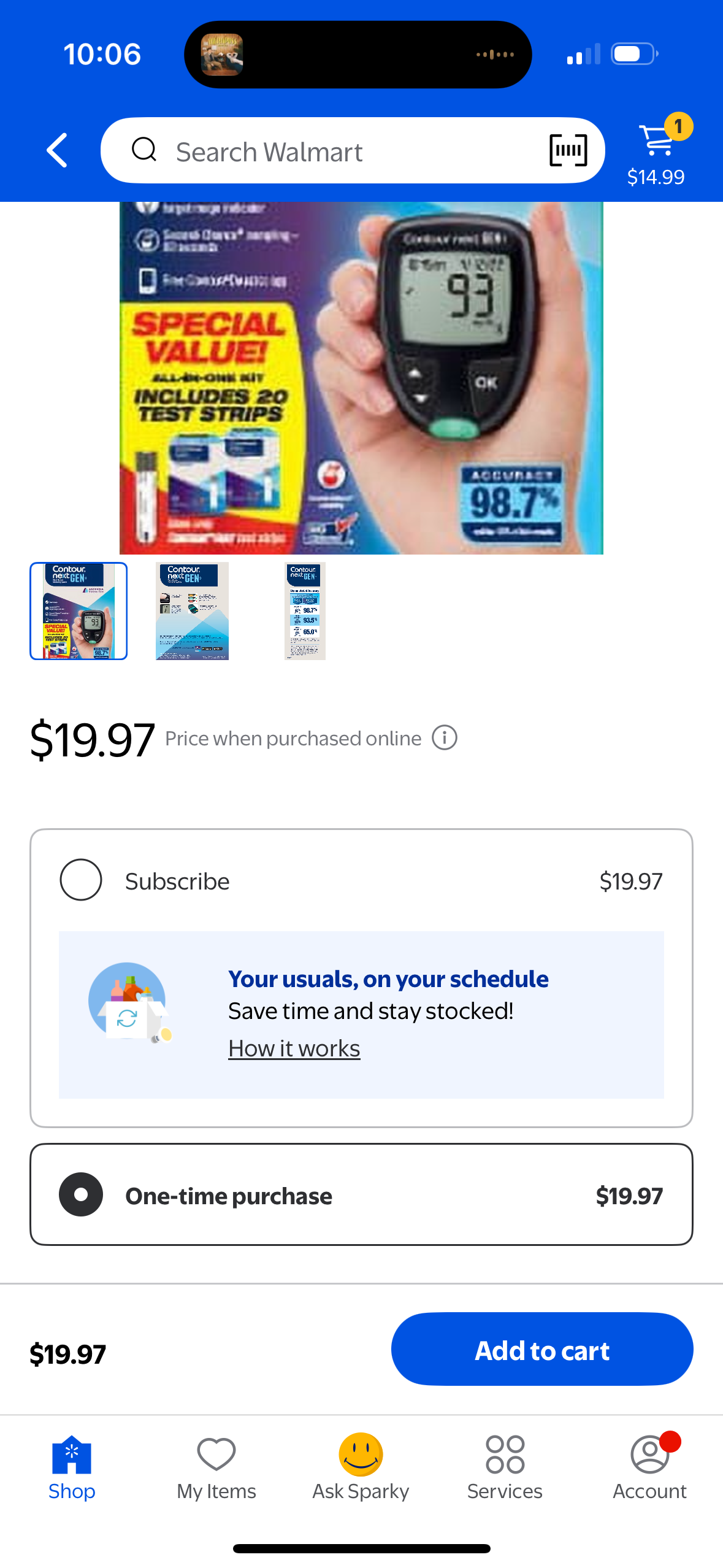 CONTOUR NEXT GEN Blood Glucose Monitoring System Meeter, 10 Strips Value Pack