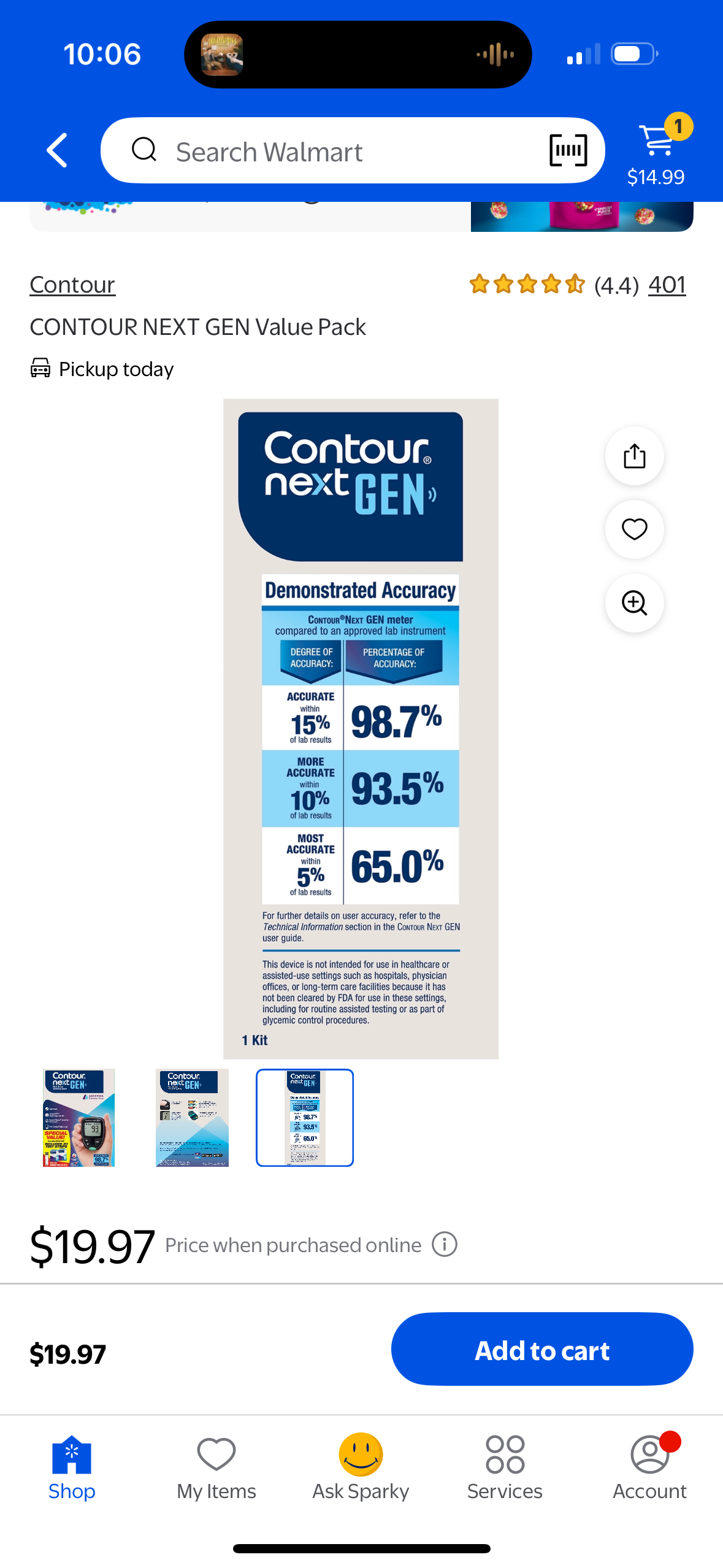 CONTOUR NEXT GEN Blood Glucose Monitoring System Meeter, 10 Strips Value Pack