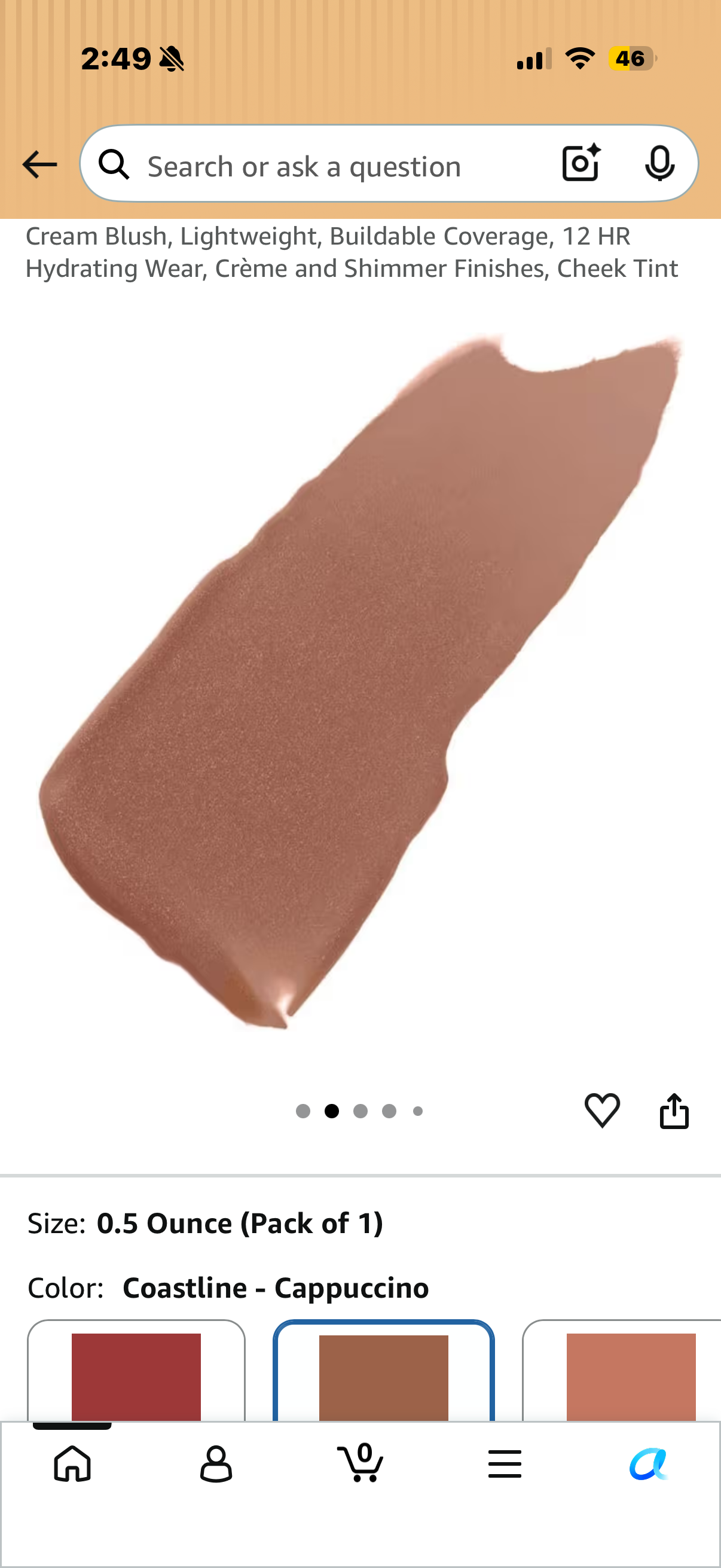Laura Mercier Tinted Moisturizer Blush: Long Lasting Cream Blush, Lightweight, Buildable Coverage, 12 HR Hydrating Wear, Crème and Shimmer Finishes, Cheek Tint COASTLINE