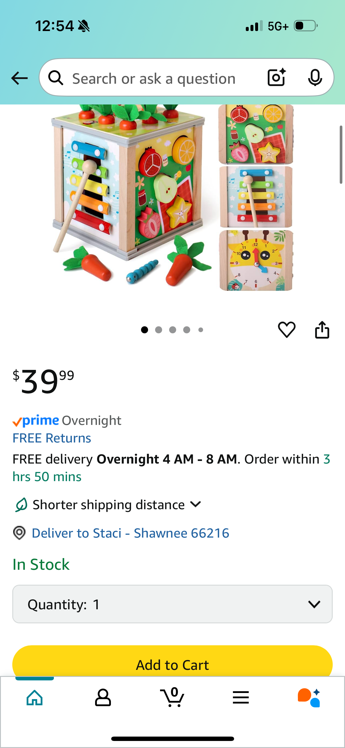6 in 1 Wooden Activity Cube,Montessori Baby Toys for 3 Year Old, Sorting & Stacking Board, Montessori Early Educational Toys, Boy and Girl Birthday Gift