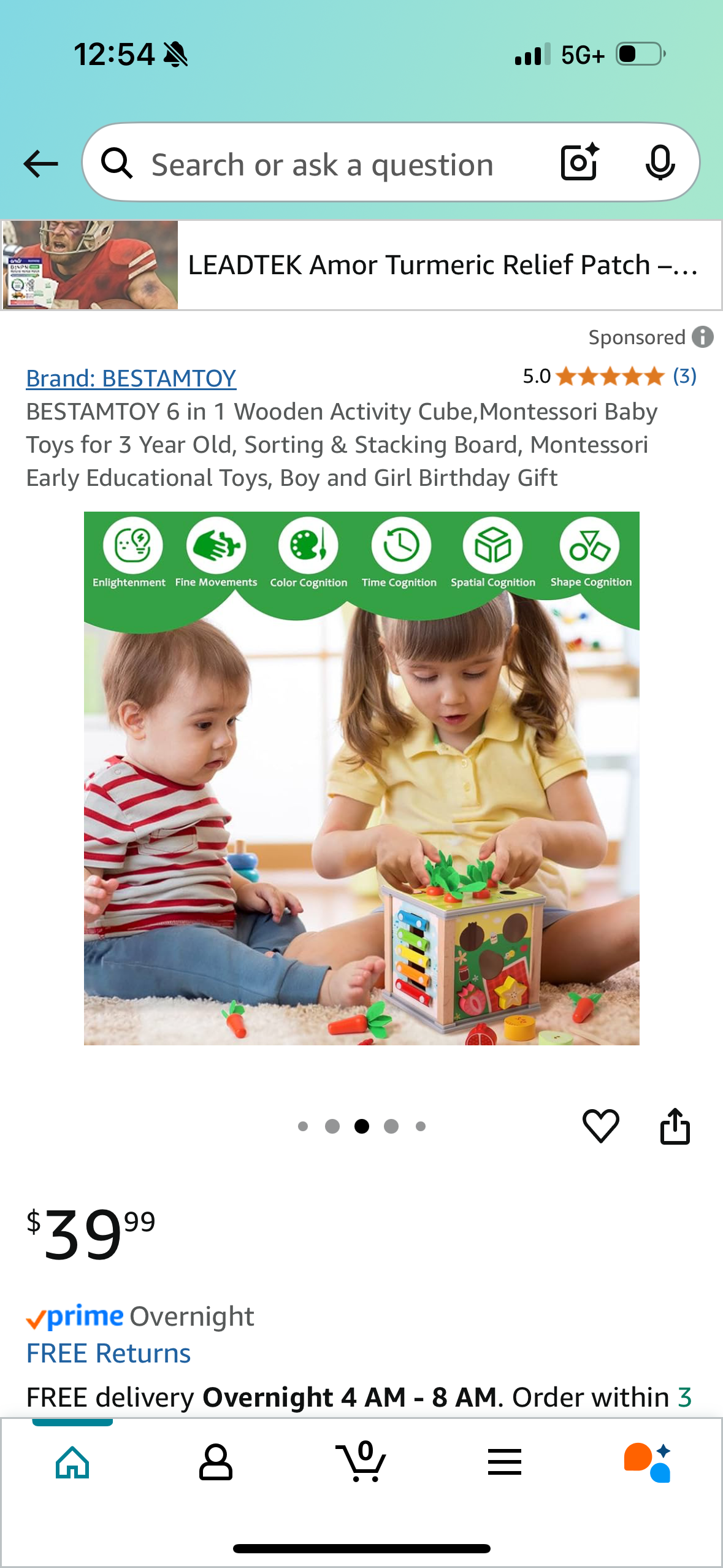 6 in 1 Wooden Activity Cube,Montessori Baby Toys for 3 Year Old, Sorting & Stacking Board, Montessori Early Educational Toys, Boy and Girl Birthday Gift