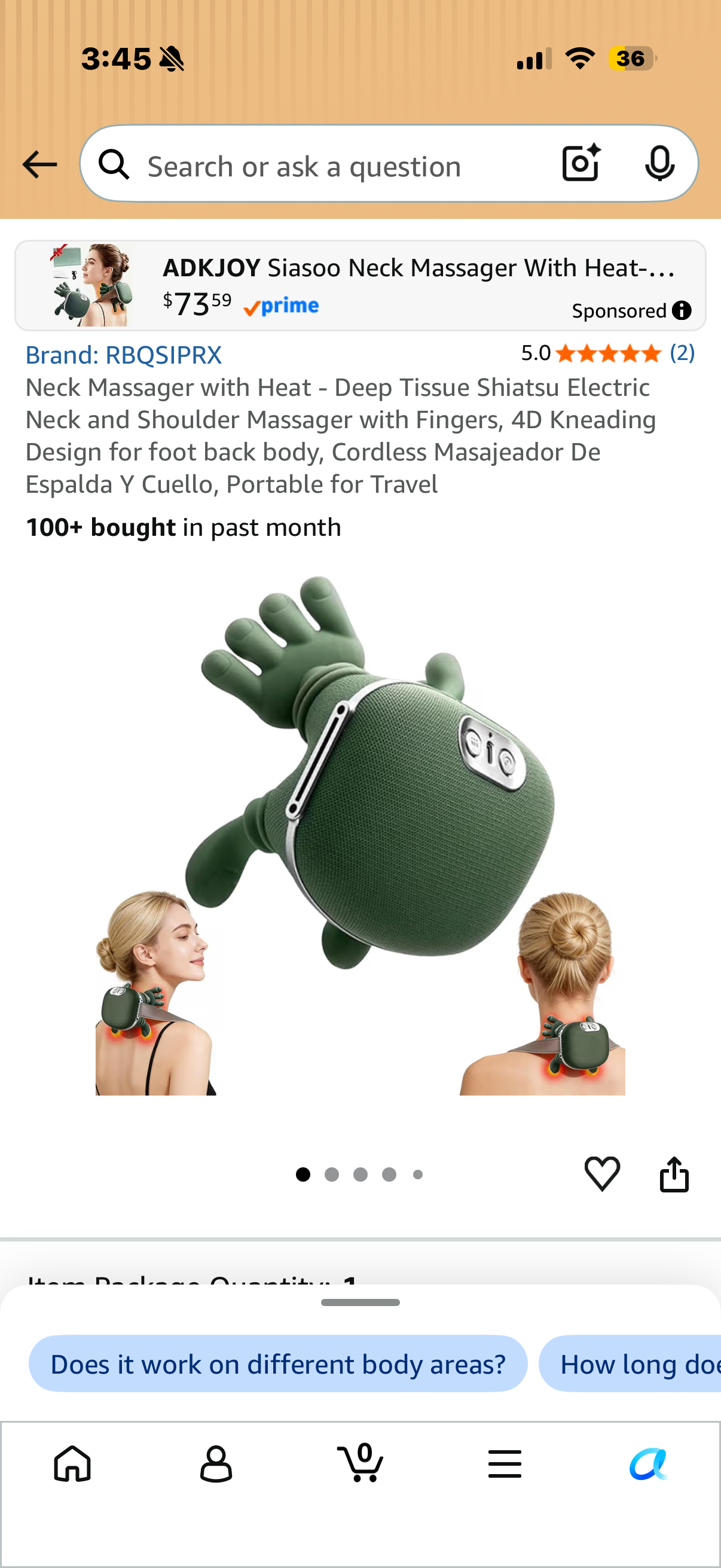 Neck Massager with Heat - Deep Tissue Shiatsu Electric Neck and Shoulder Massager with Fingers, 4D Kneading Design for foot back body, Cordless Masajeador De Espalda Y Cuello, Portable for Travel