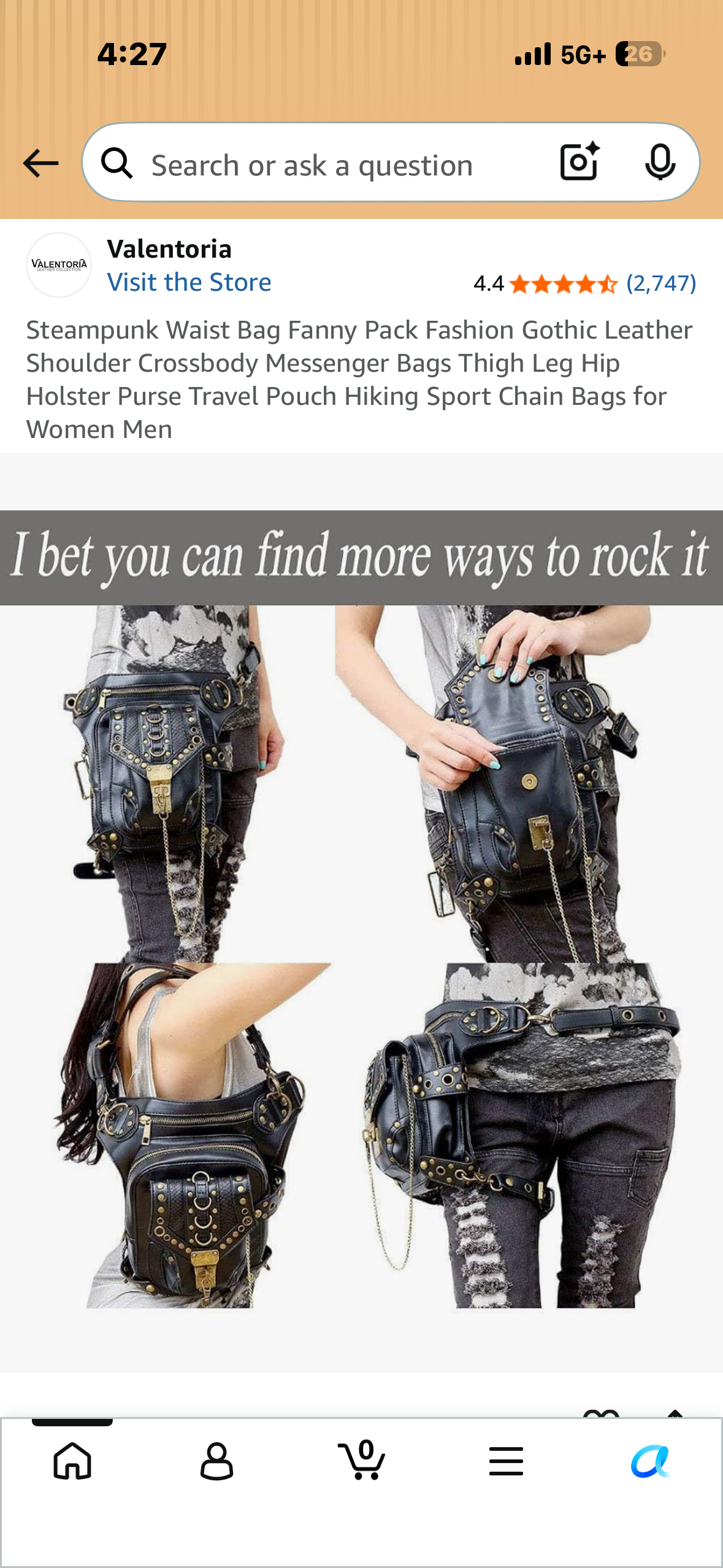 Nakimo Steampunk Waist Bag, Gothic Retro Leather Bag, Goth Shoulder Pack