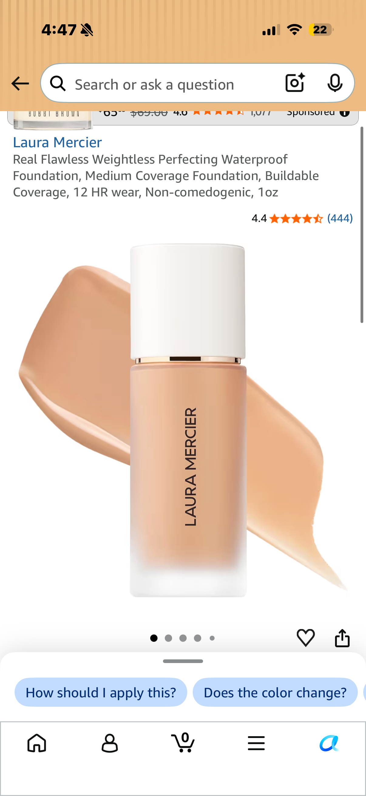 Real Flawless Weightless Perfecting Waterproof Foundation, Medium Coverage Foundation, Buildable Coverage, 12 HR wear, Non-comedogenic, 1oz SANDSTONE
