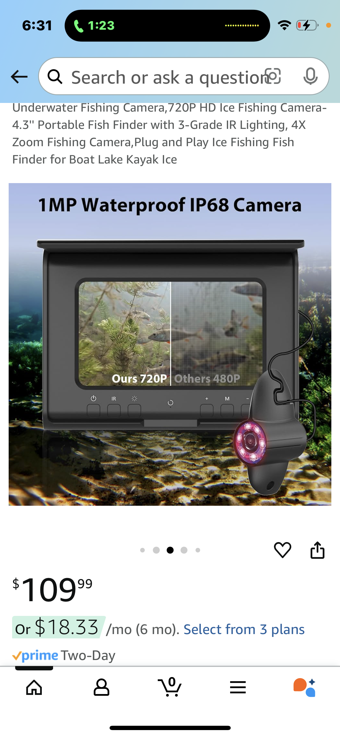 Underwater Fishing Camera,720P HD Ice Fishing Camera-4.3'' Portable Fish Finder with 3-Grade IR Lighting, 4X Zoom Fishing Camera,Plug and Play Ice Fishing Fish Finder for Boat Lake Kayak Ice