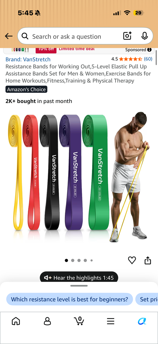 Resistance Bands for Working Out,5-Level Elastic Pull Up Assistance Bands Set for Men & Women,Exercise Bands for Home Workouts,Fitness,Training & Physical Therapy