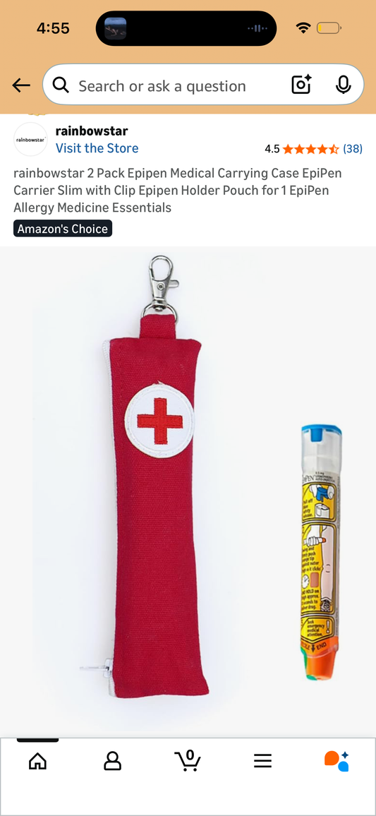 rainbowstar 2 Pack Epipen Medical Carrying Case EpiPen Carrier Slim with Clip Epipen Holder Pouch for 1 EpiPen Allergy Medicine Essential