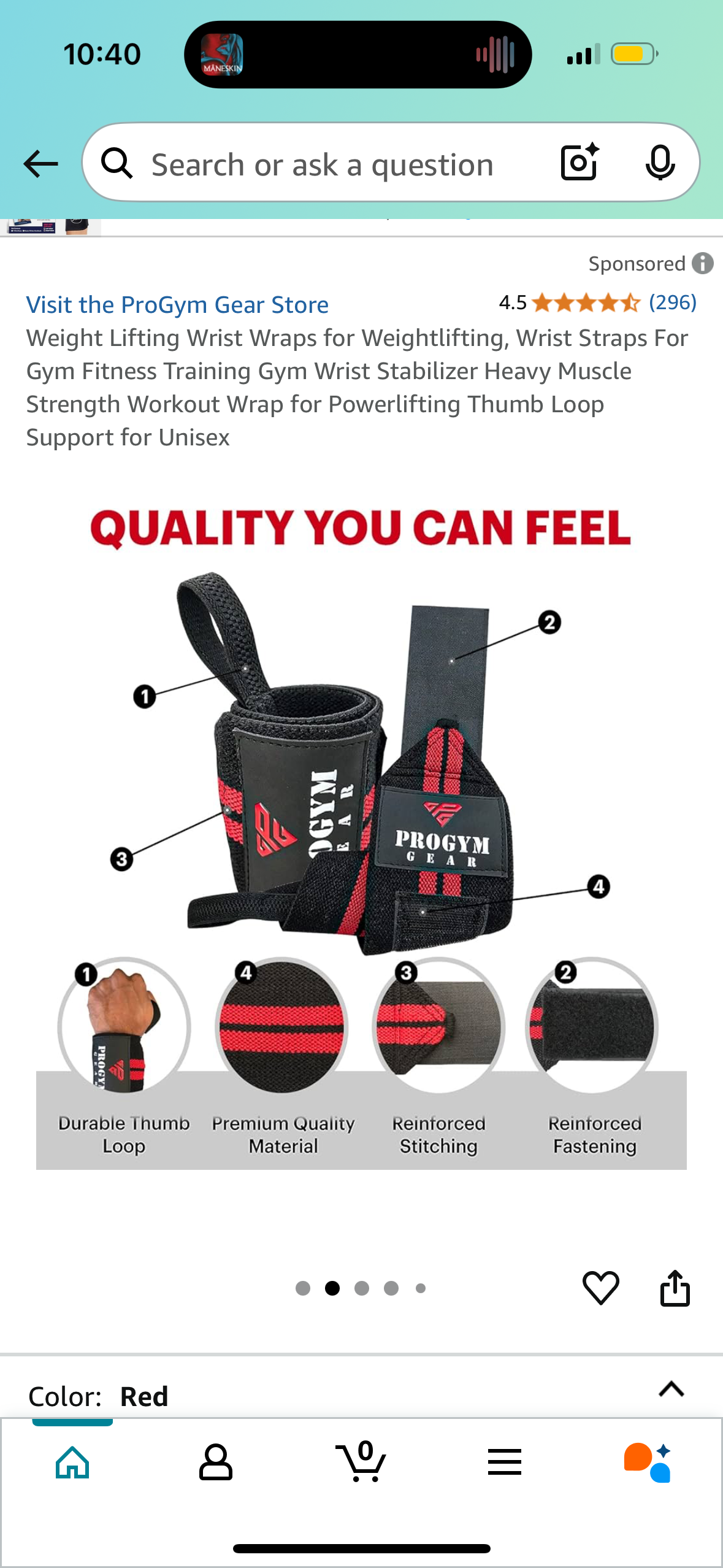 ProGym Gear Weight Lifting Wrist Wraps for Weightlifting, Wrist Straps For Gym Fitness Training Gym Wrist Stabilizer Heavy Muscle Strength Workout Wrap for Powerlifting Thumb Loop Support for Unisex