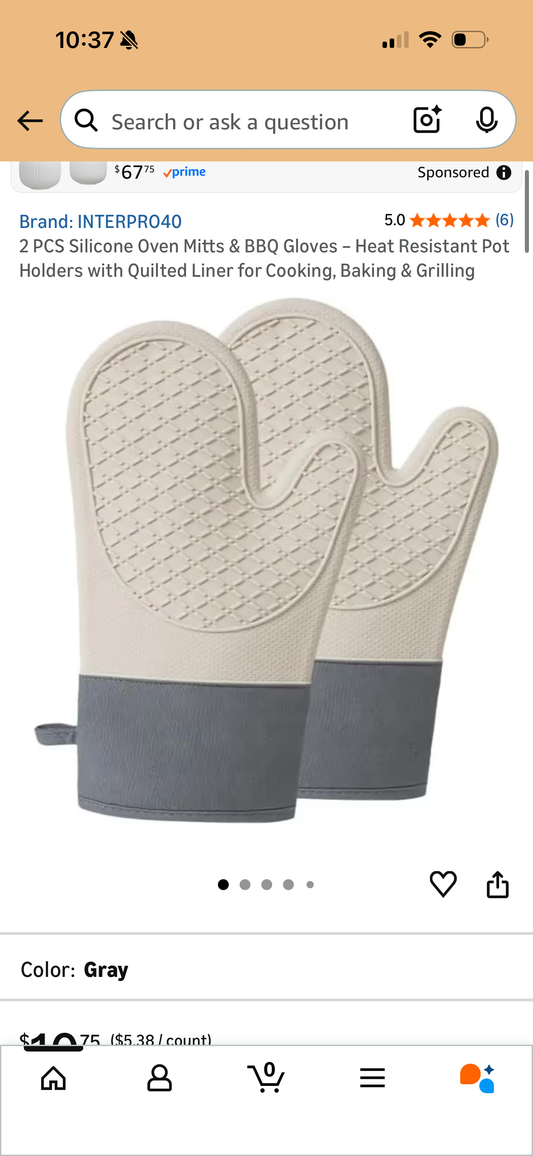 2 PCS Silicone Oven Mitts & BBQ Gloves - Heat Resistant Pot Holders with Quilted Liner for Cooking, Baking & Grilling