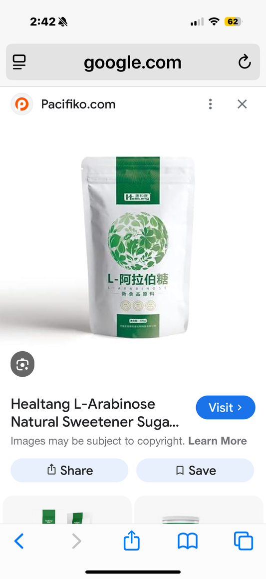 Healtang L-Arabinose Natural Sweetener Sugar Substitute - Control Blood Sugar, Diabetic Friendly, Keto Friendly For Baking, Coffee, Non-GMO, Sugar Replacement (Classic White - 1.1 lbs/500g)