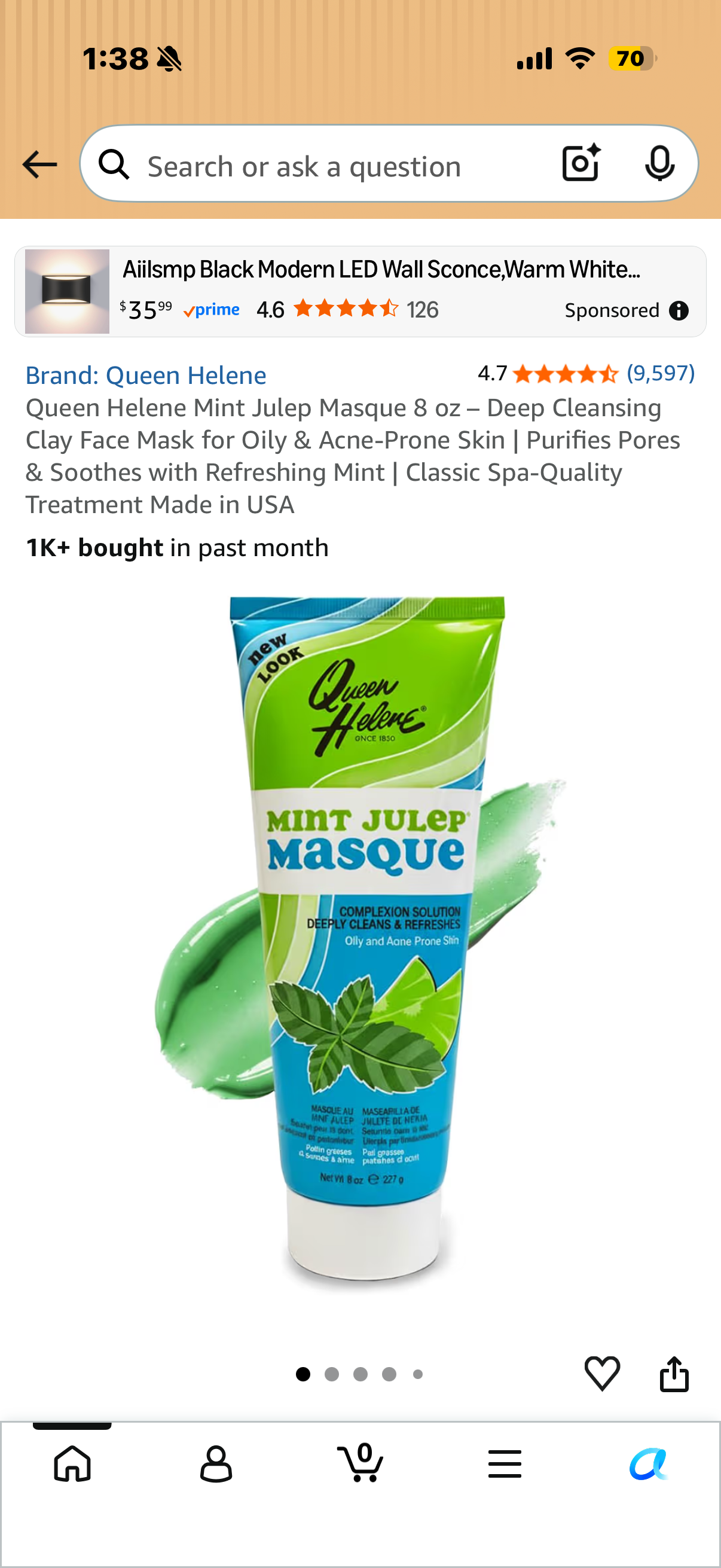 Queen Helene Mint Julep Masque 8 oz – Deep Cleansing Clay Face Mask for Oily & Acne-Prone Skin | Purifies Pores & Soothes with Refreshing Mint | Classic Spa-Quality Treatment Made in USA