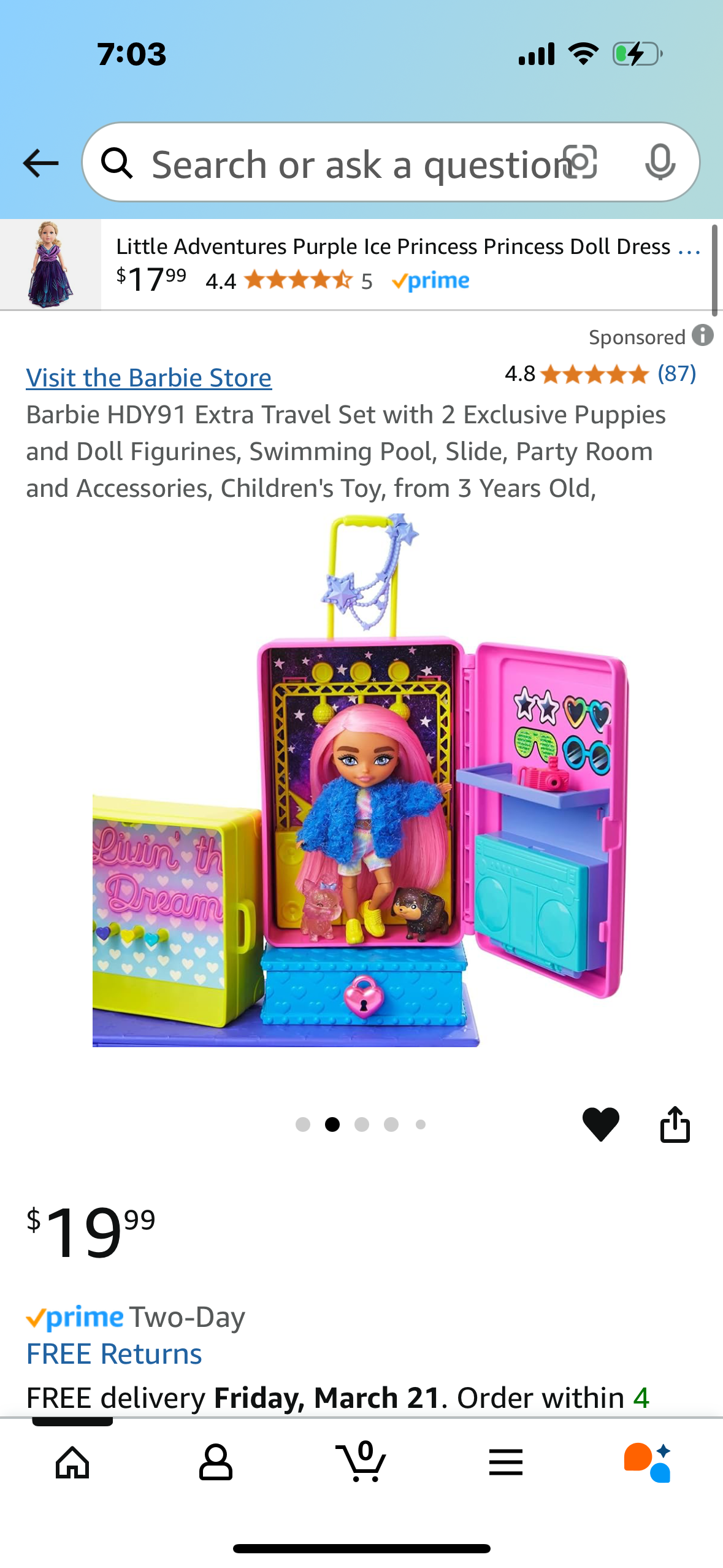 Barbie HDY91 Extra Travel Set with 2 Exclusive Puppies and Doll Figurines, Swimming Pool, Slide, Party Room and Accessories, Children's Toy, from 3 Years Old