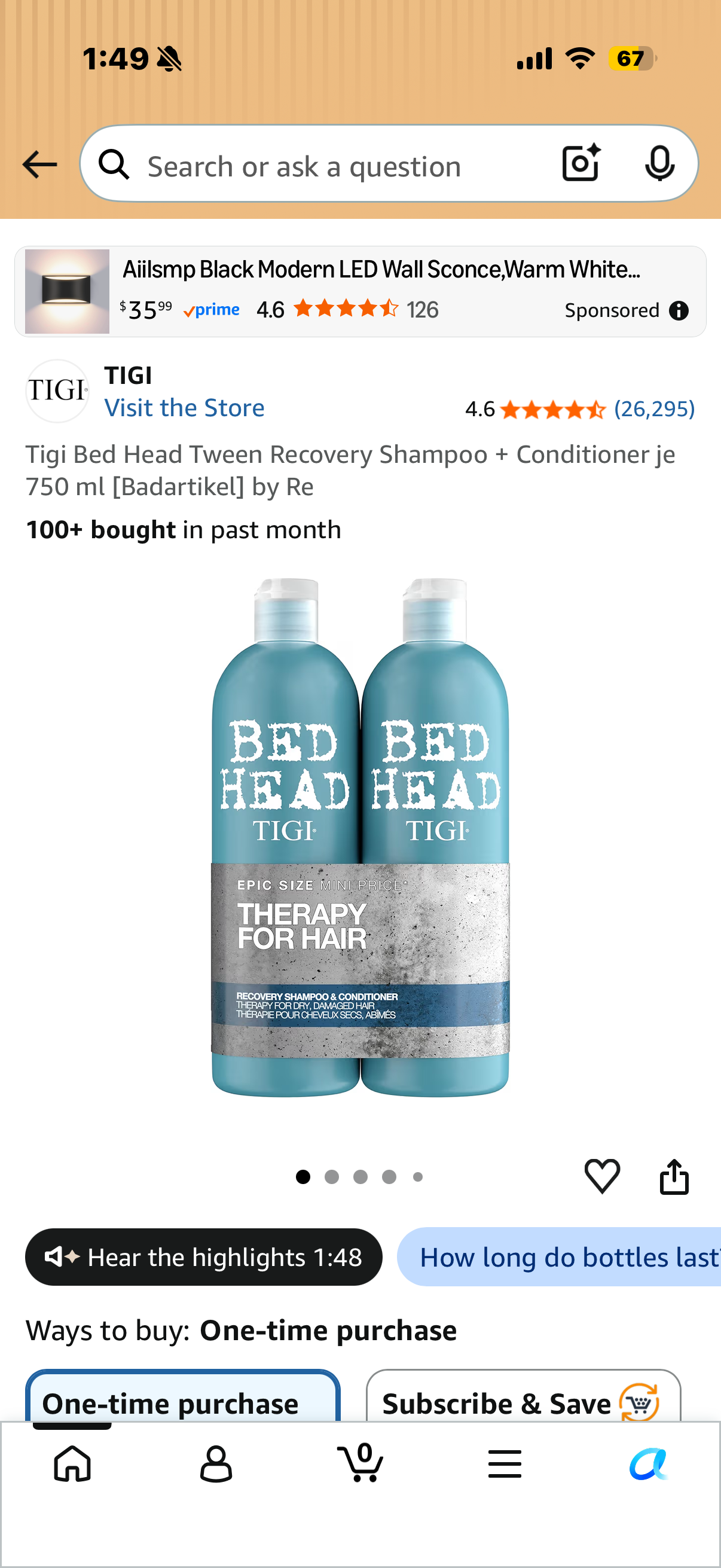 Tigi Bed Head Tween Recovery Shampoo + Conditioner je 750 ml [Badartikel] by Re