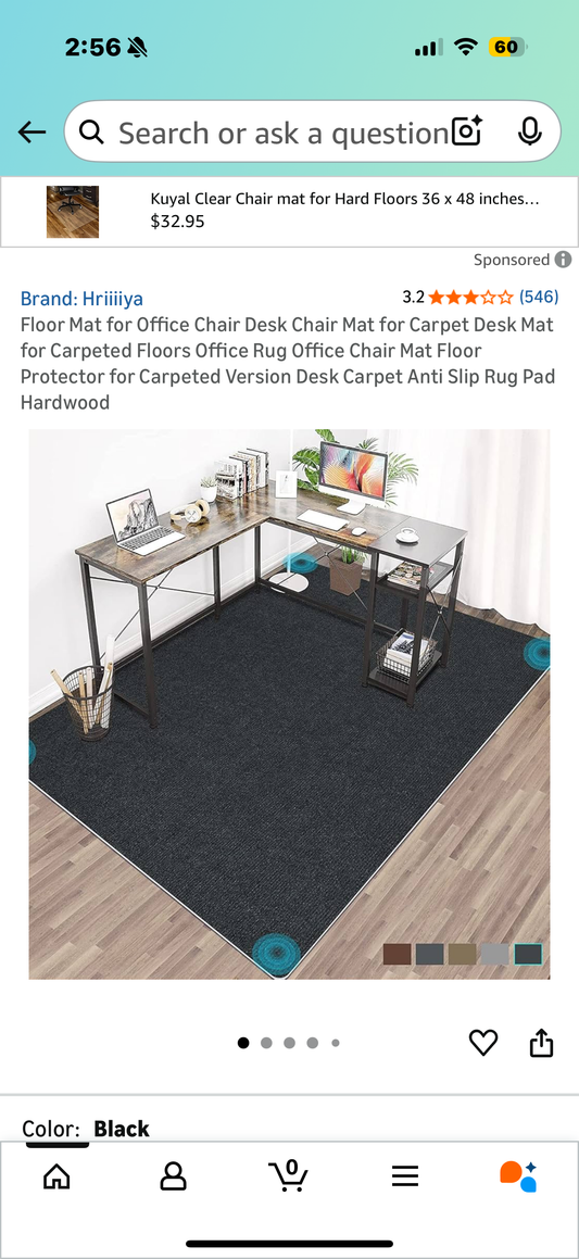 Floor Mat for Office Chair Desk Chair Mat for Carpet Desk Mat for Carpeted Floors Office Rug Office Chair Mat Floor Protector for Carpeted Version Desk Carpet Anti Slip Rug Pad Hardwood